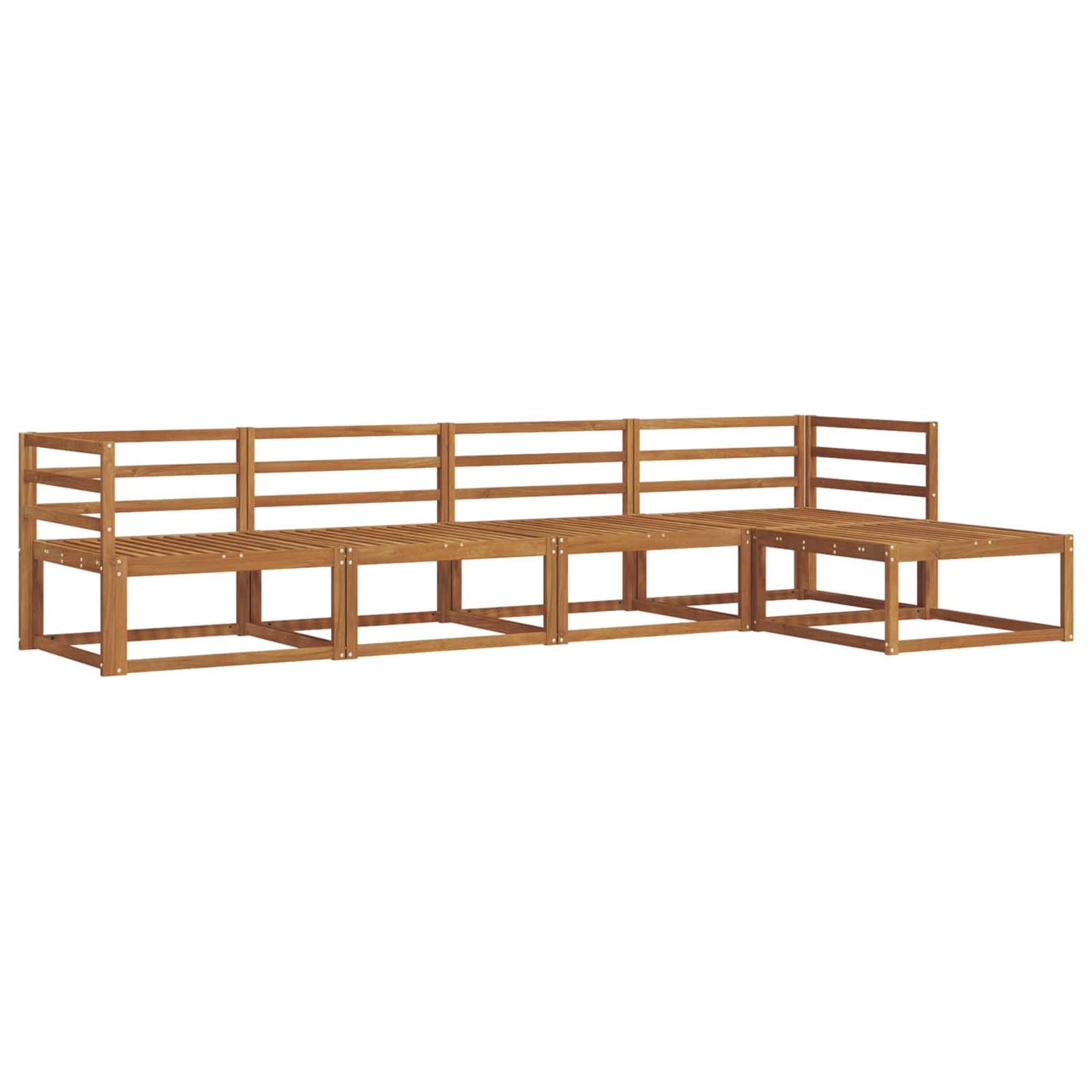 Outdoor-Sofagarnitur 5 stk. Natur Massivholz Akazie
