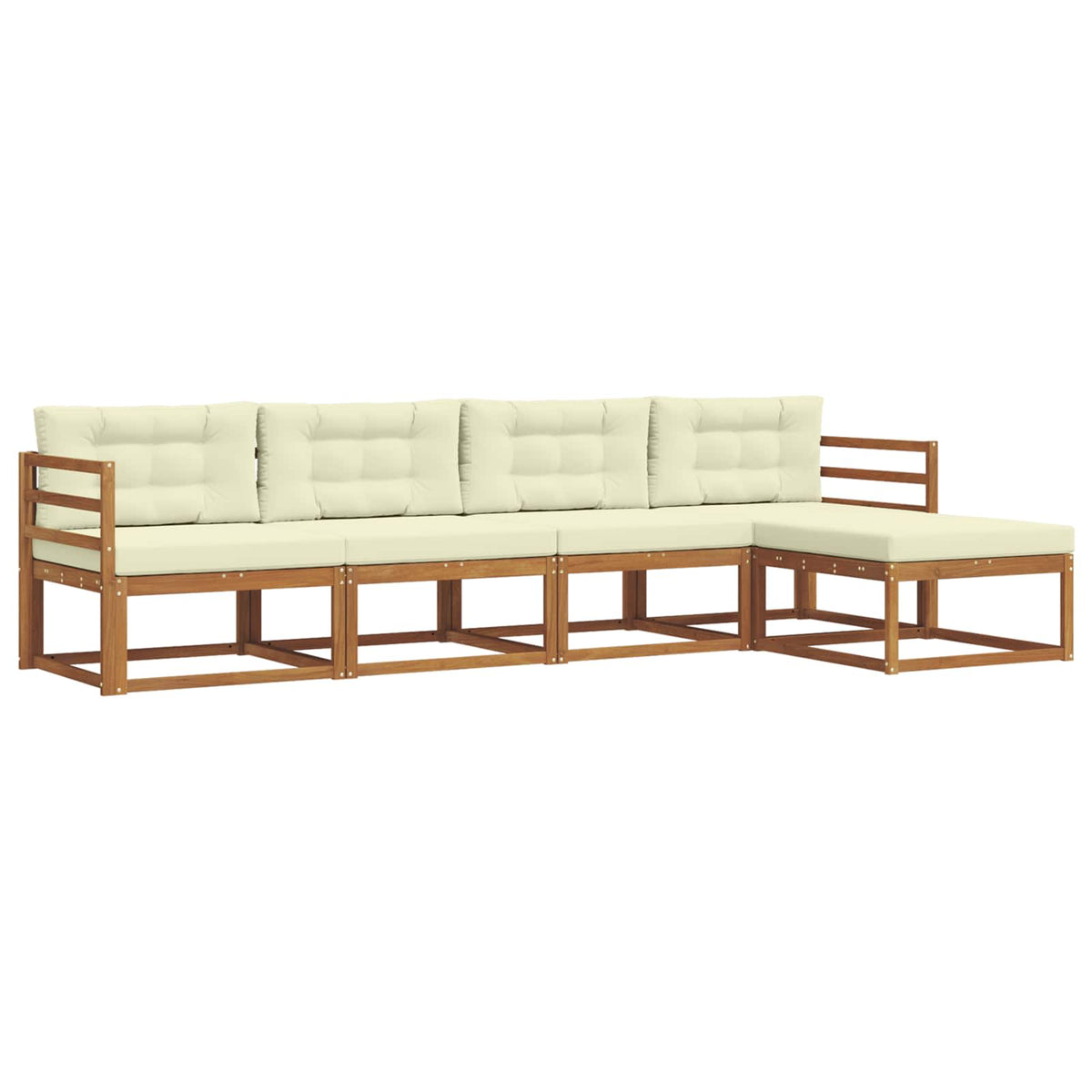Outdoor-Sofagarnitur 5 stk. Natur und Creme