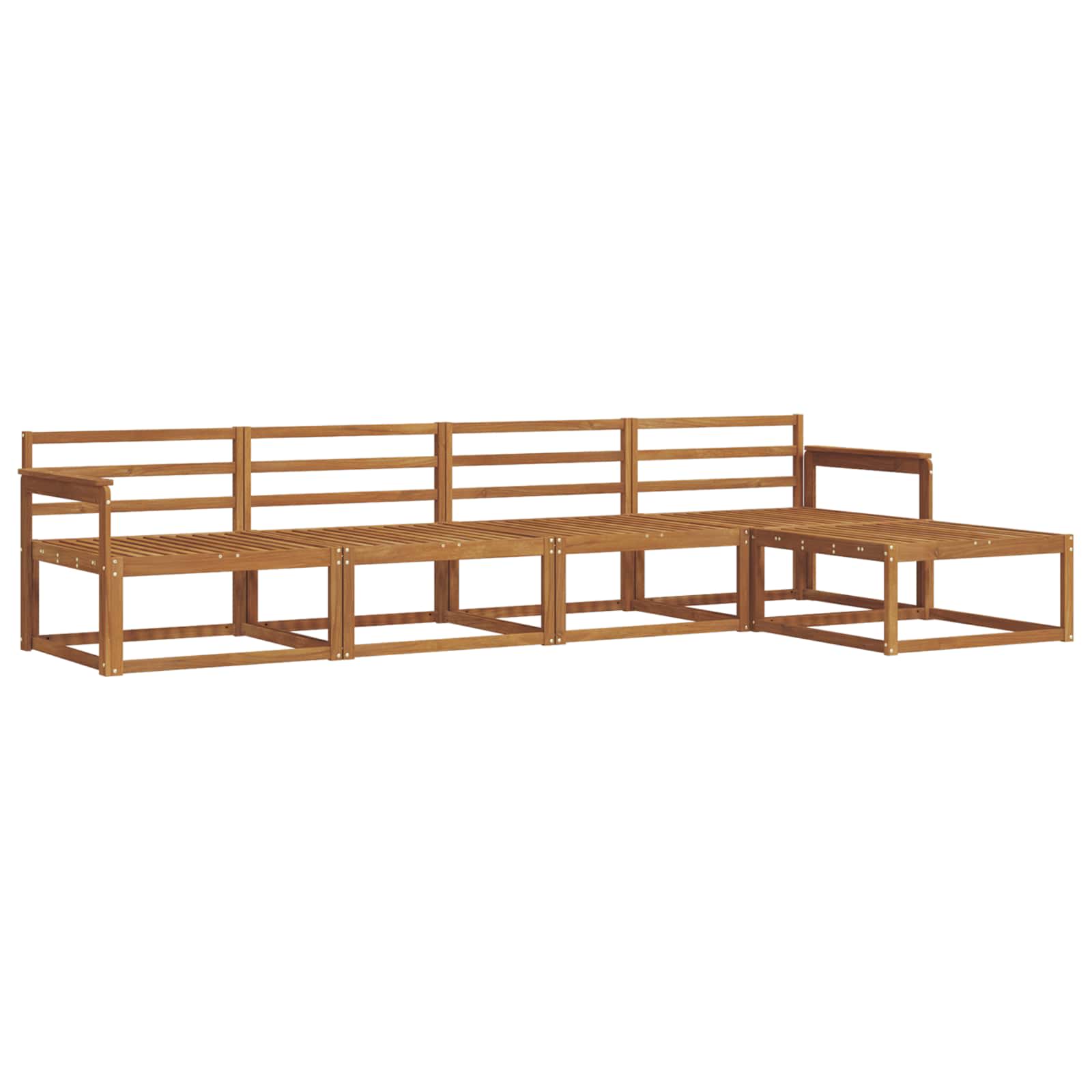 Outdoor-Sofagarnitur 5 stk. Natur Massivholz Akazie