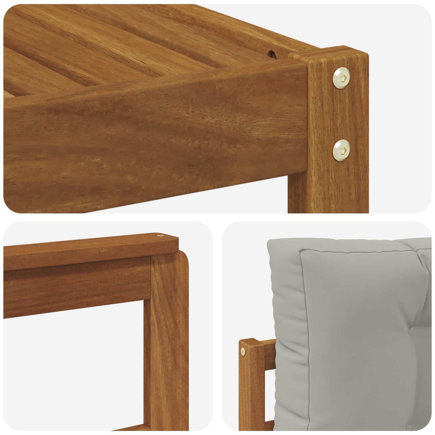 Outdoor-Sofagarnitur mit Kissen 5 pcs Natürlich und Hellgrau
