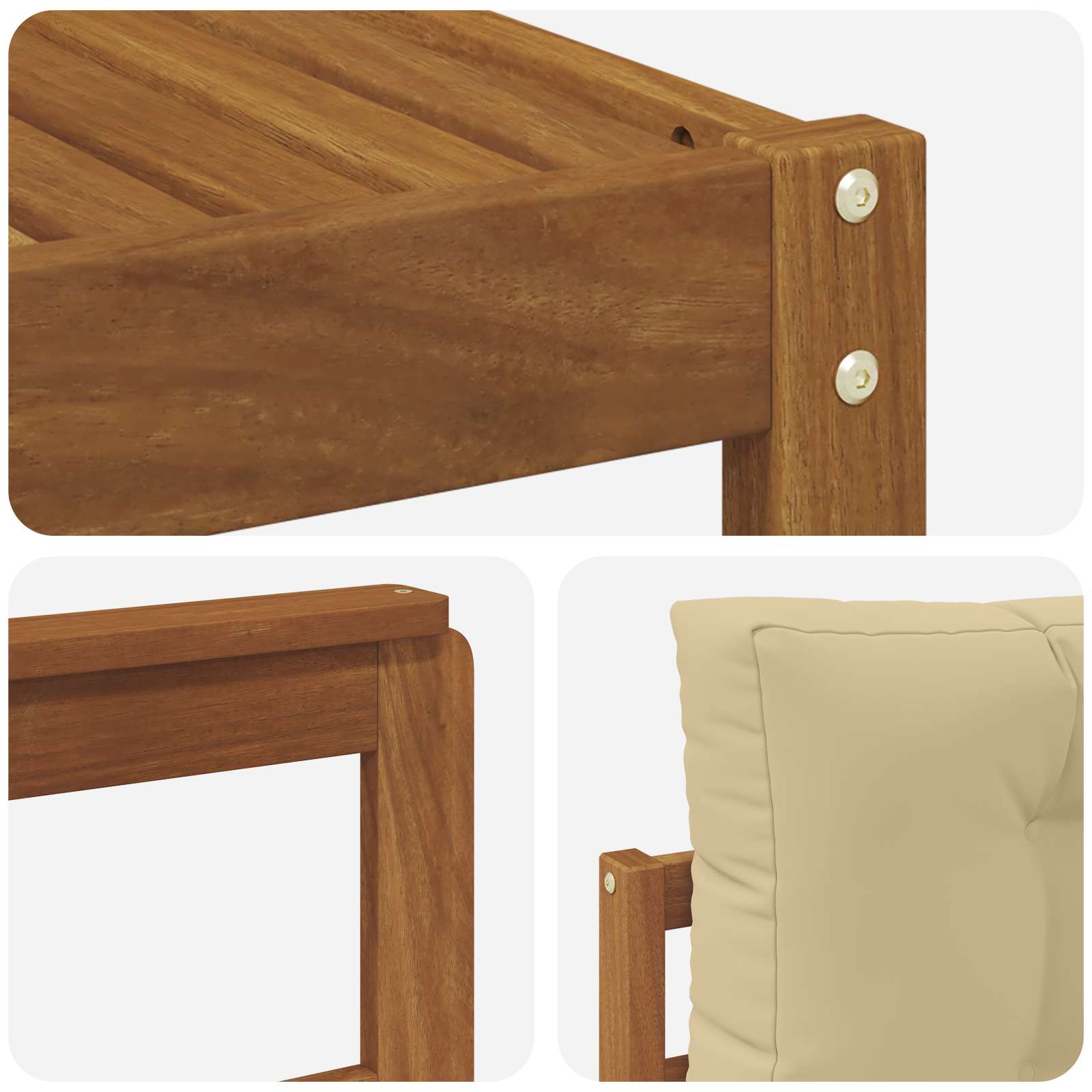 Outdoor-Sofagarnitur 5 stk. Natur und Beige
