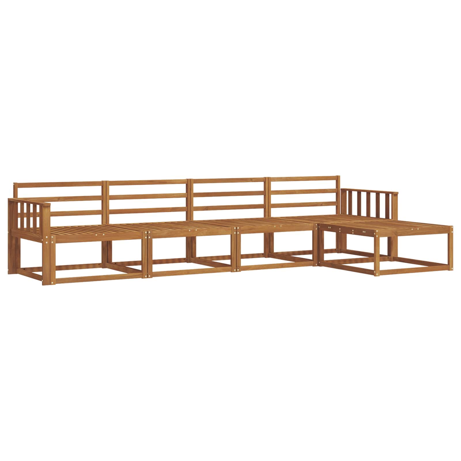 Outdoor-Sofagarnitur 5 stk. Natur Massivholz Akazie