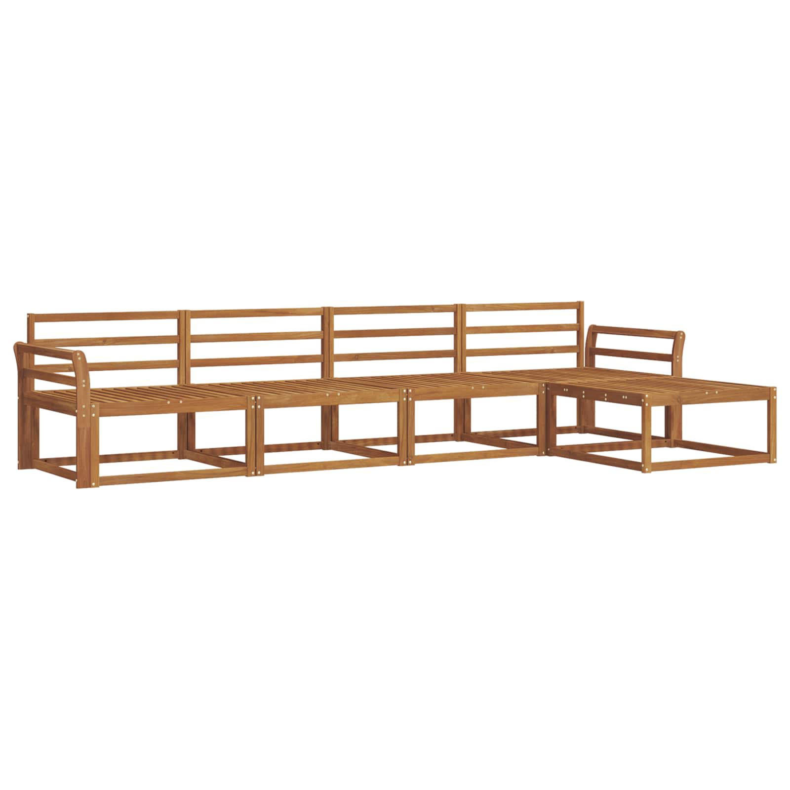 Outdoor-Sofagarnitur 5 stk. Natur Massivholz Akazie