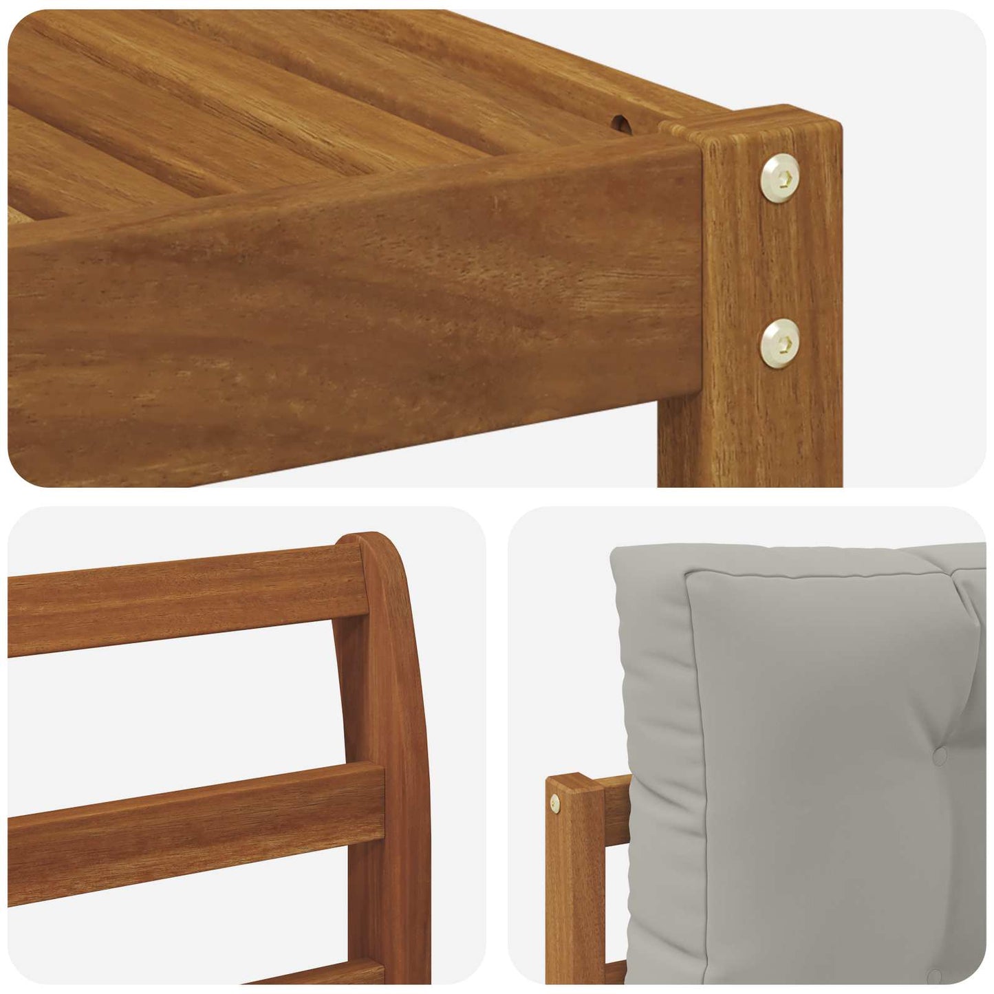 Outdoor-Sofagarnitur mit Kissen 5 pcs Natürlich und Hellgrau