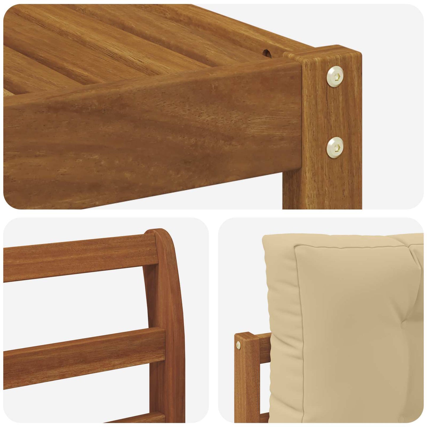 Outdoor-Sofagarnitur 5 stk. Natur und Beige