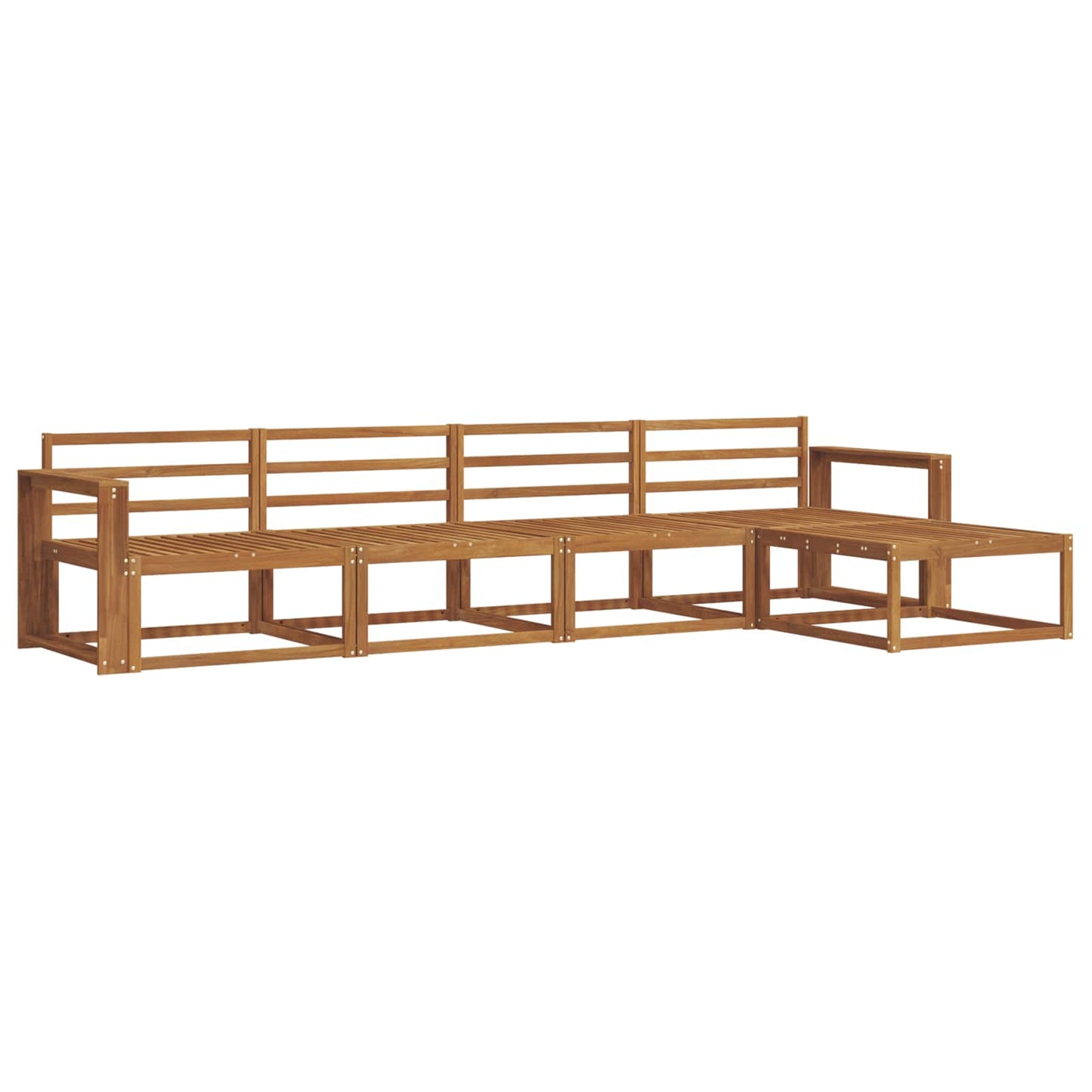 Outdoor-Sofagarnitur 5 stk. Natur Massivholz Akazie