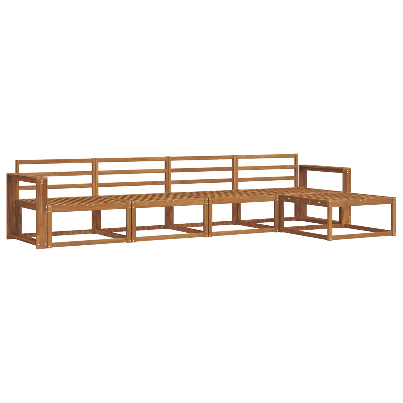 Outdoor-Sofagarnitur 5 stk. Natur Massivholz Akazie