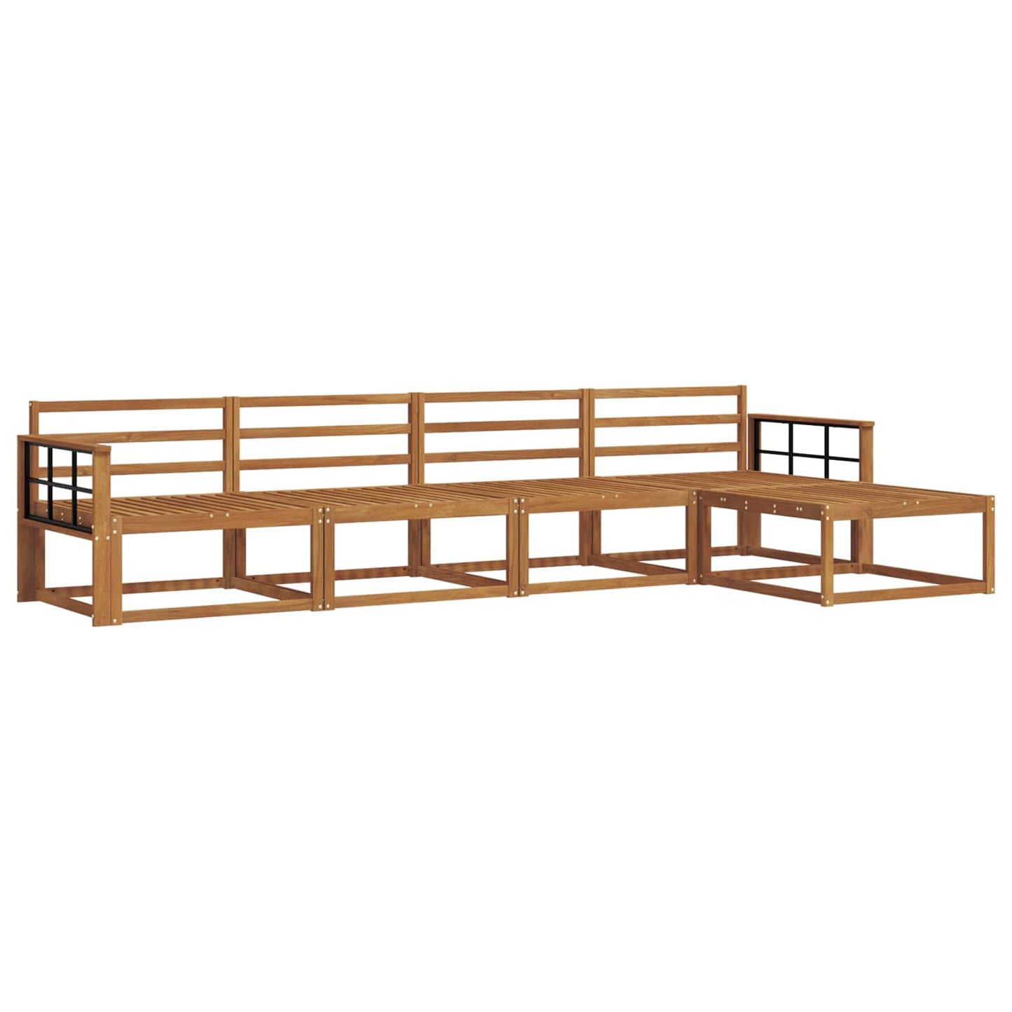 Outdoor-Sofagarnitur 5 stk. Natur Massivholz Akazie