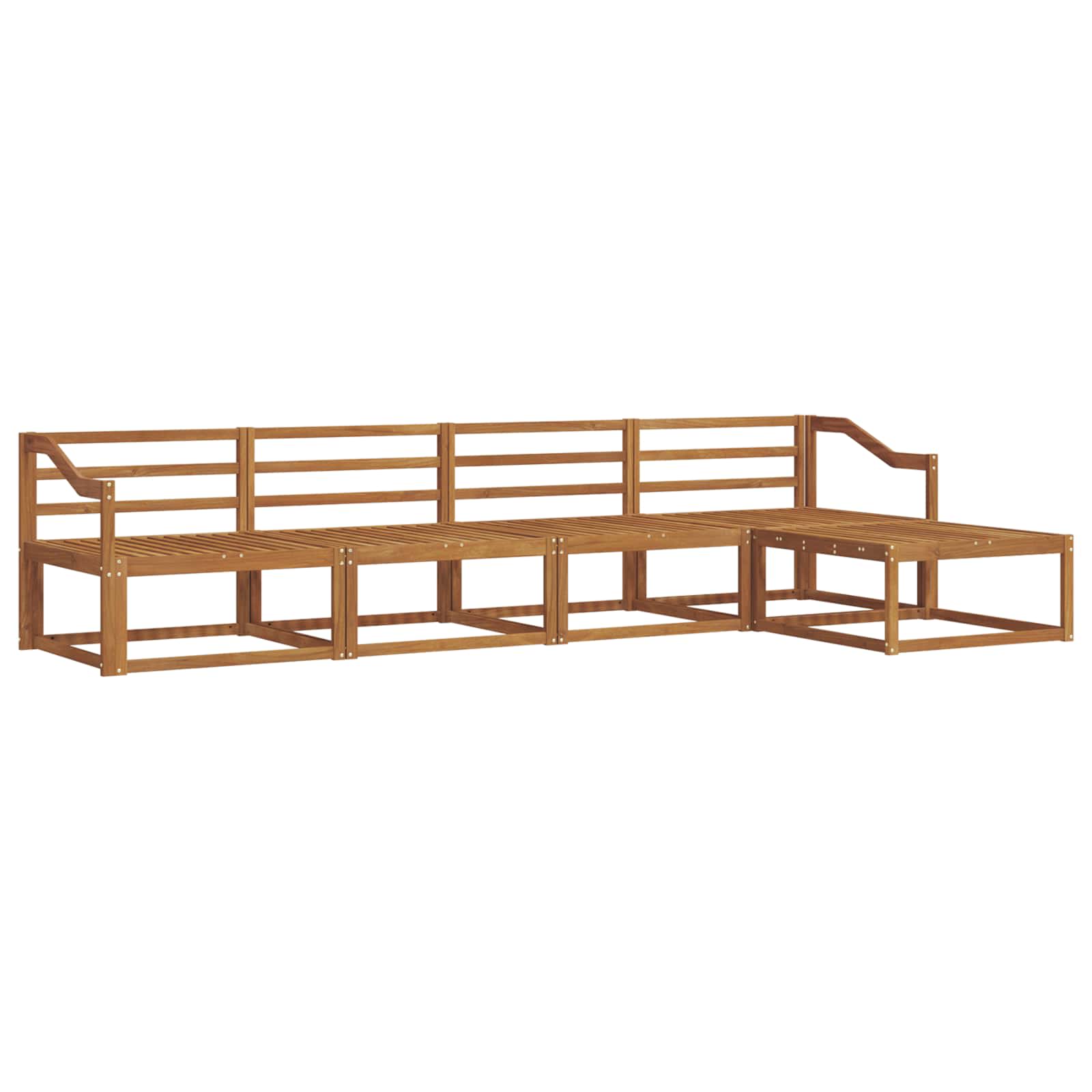 Outdoor-Sofagarnitur 5 stk. Natur Massivholz Akazie