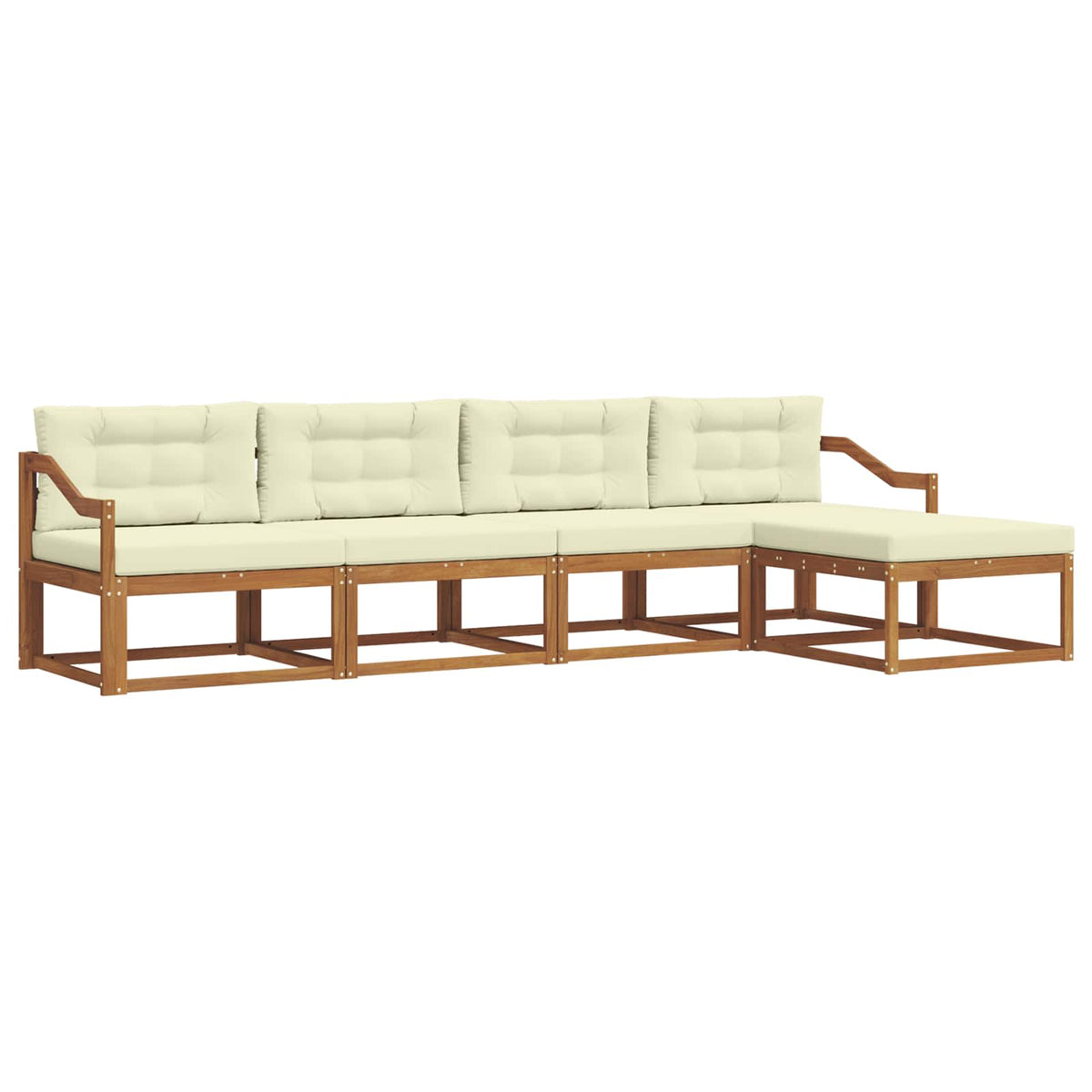 Outdoor-Sofagarnitur 5 stk. Natur und Creme