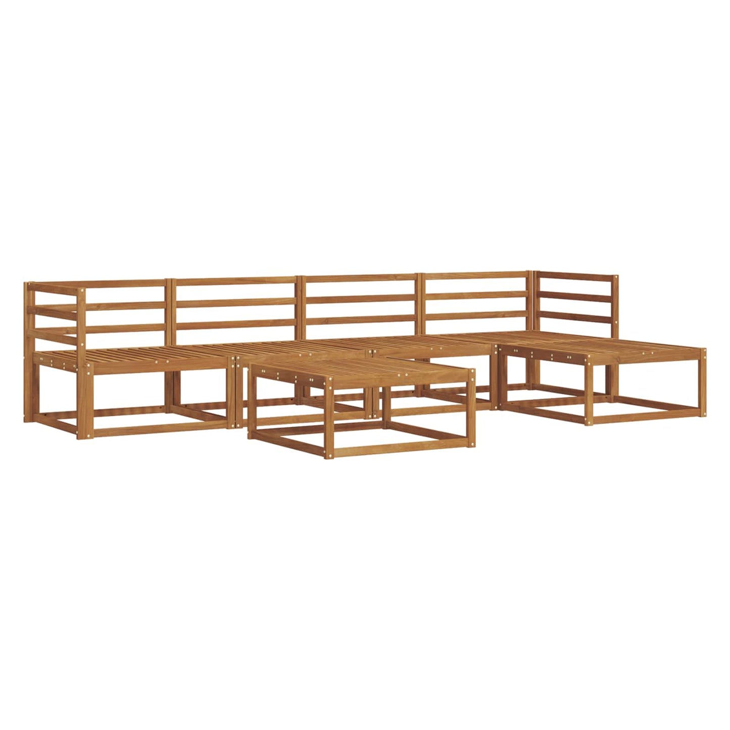 Outdoor-Sofagarnitur 6 pcs Natur Massivholz Akazie