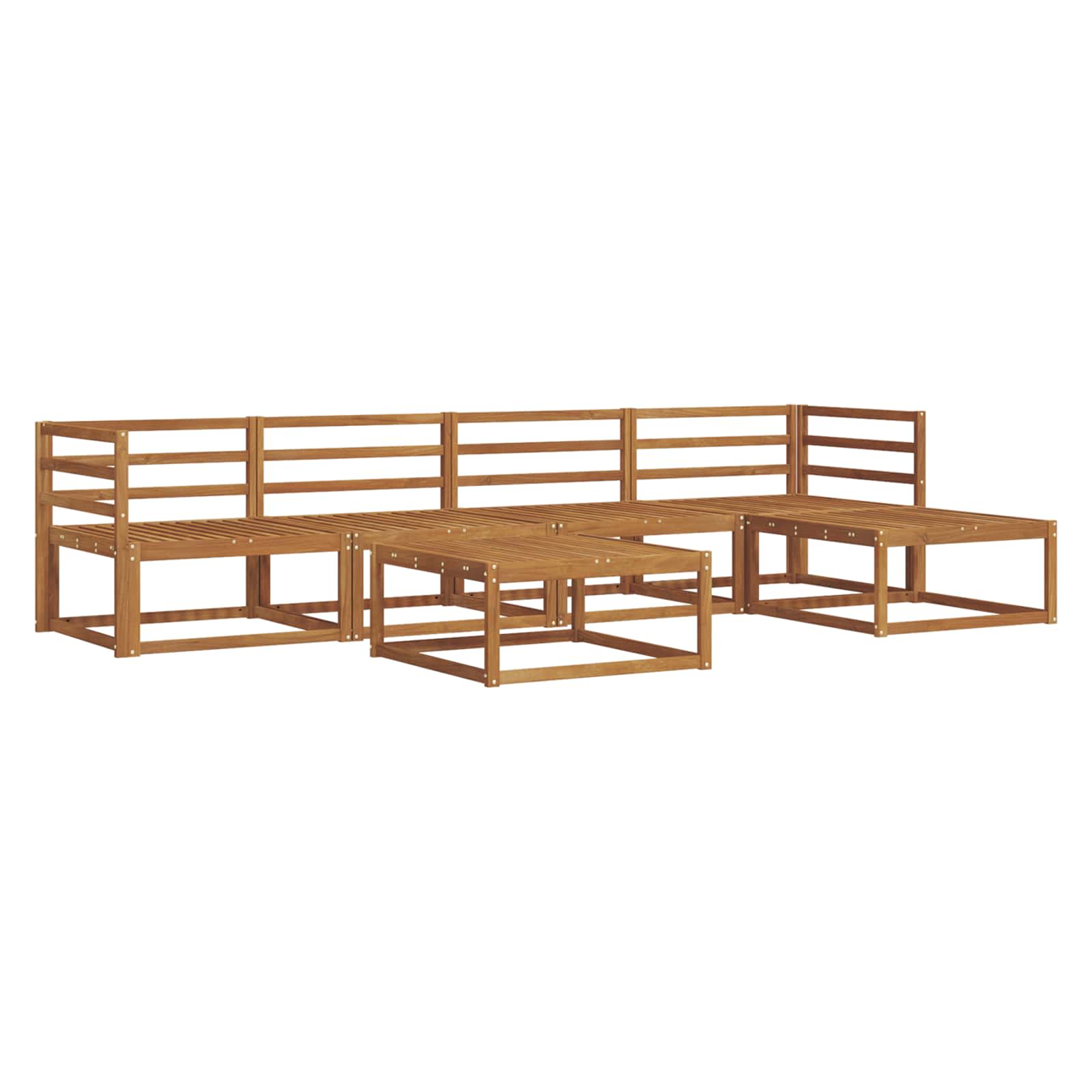 Outdoor-Sofagarnitur 6 pcs Natur Massivholz Akazie