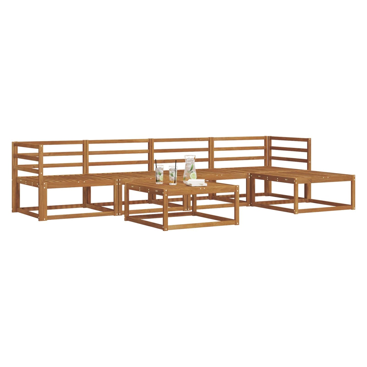 Outdoor-Sofagarnitur 6 pcs Natur Massivholz Akazie