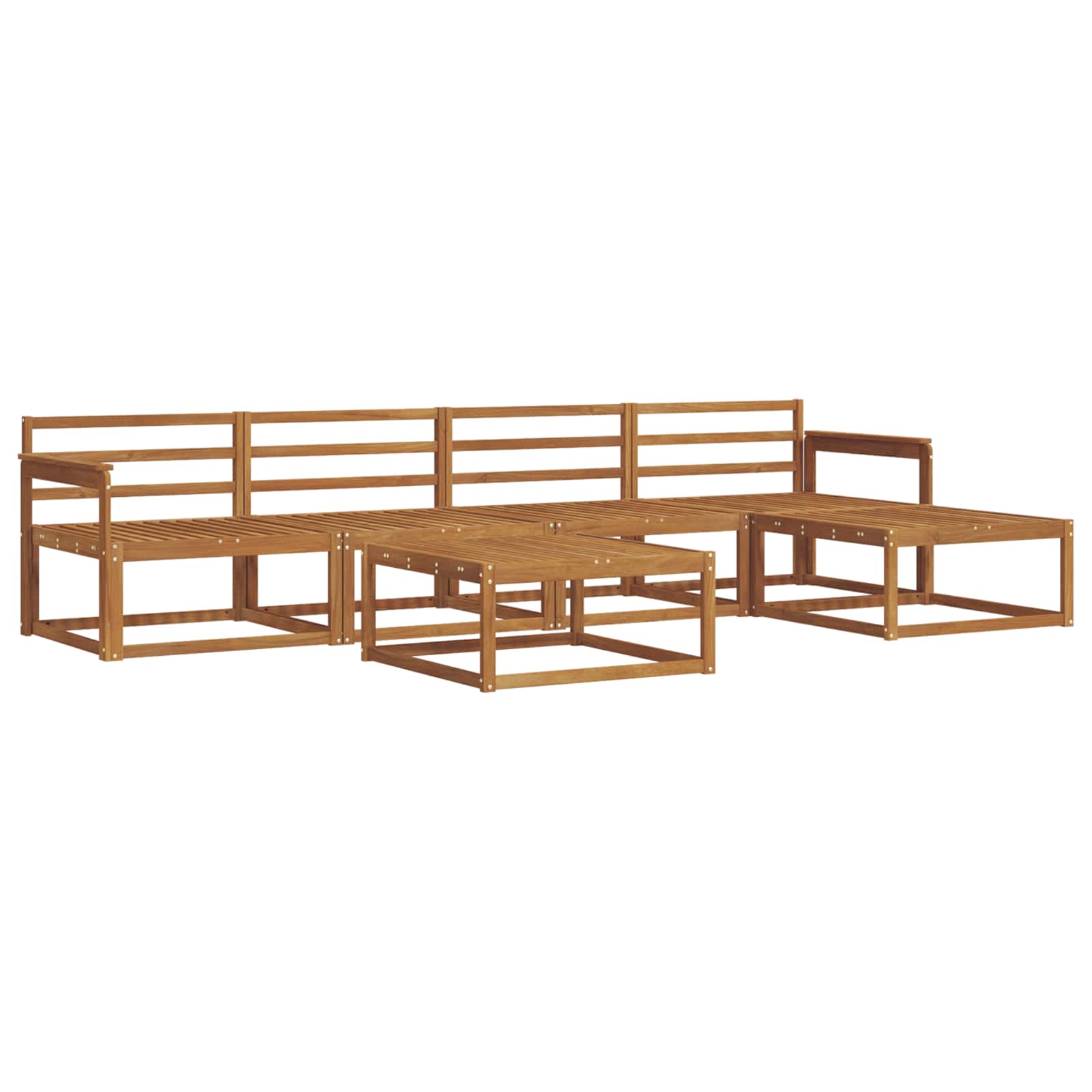 Outdoor-Sofagarnitur 6 pcs Natur Massivholz Akazie