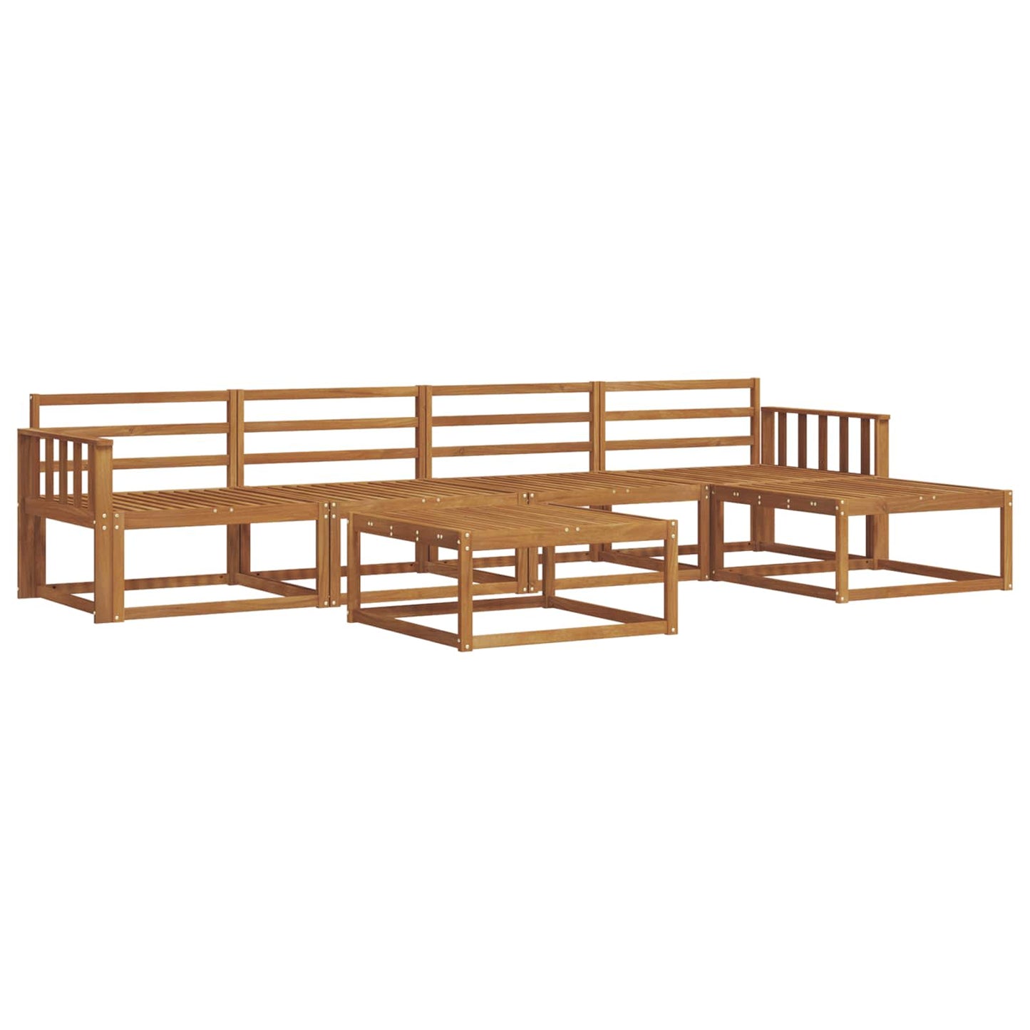 Outdoor-Sofagarnitur 6 pcs Natur Massivholz Akazie