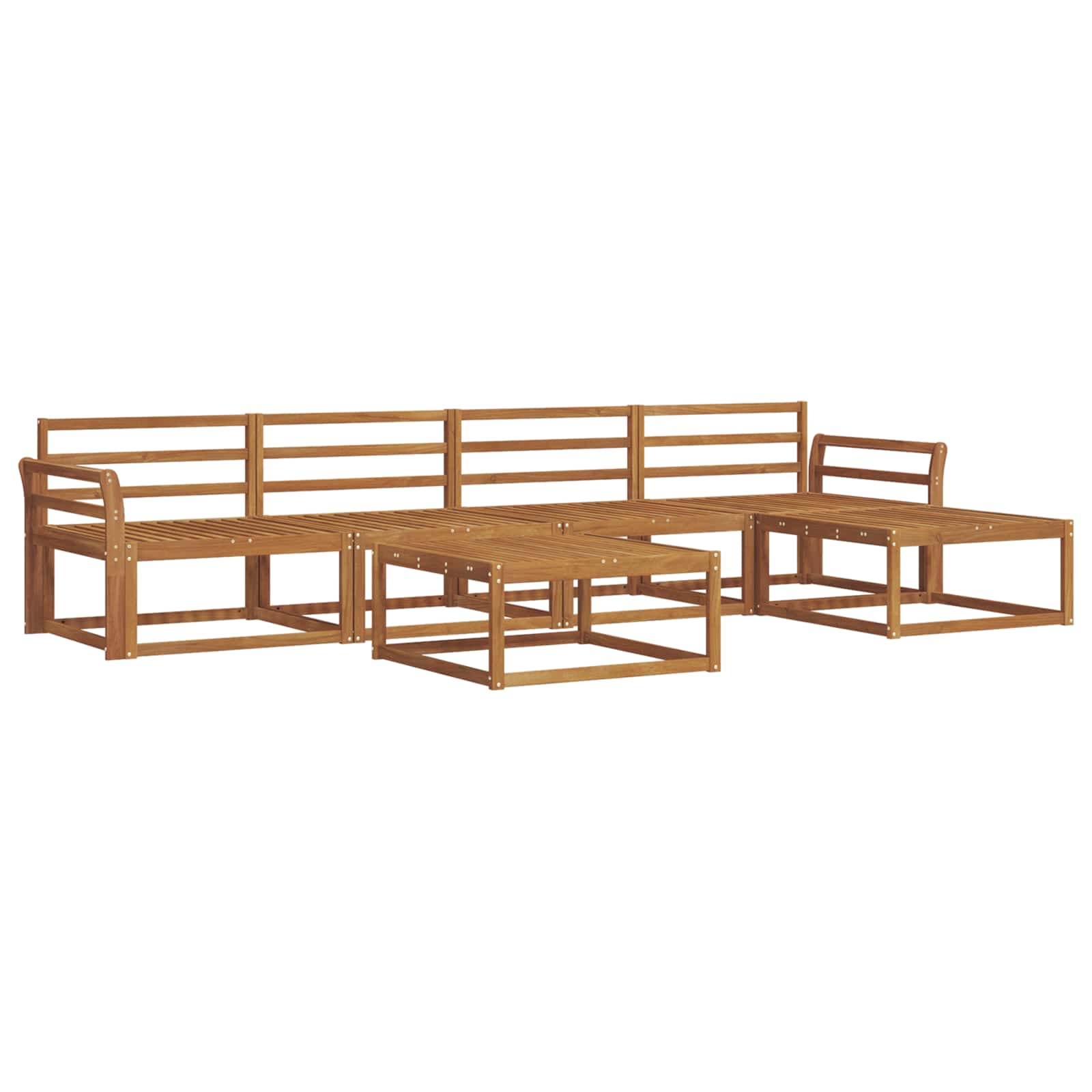 Outdoor-Sofagarnitur 6 pcs Natur Massivholz Akazie