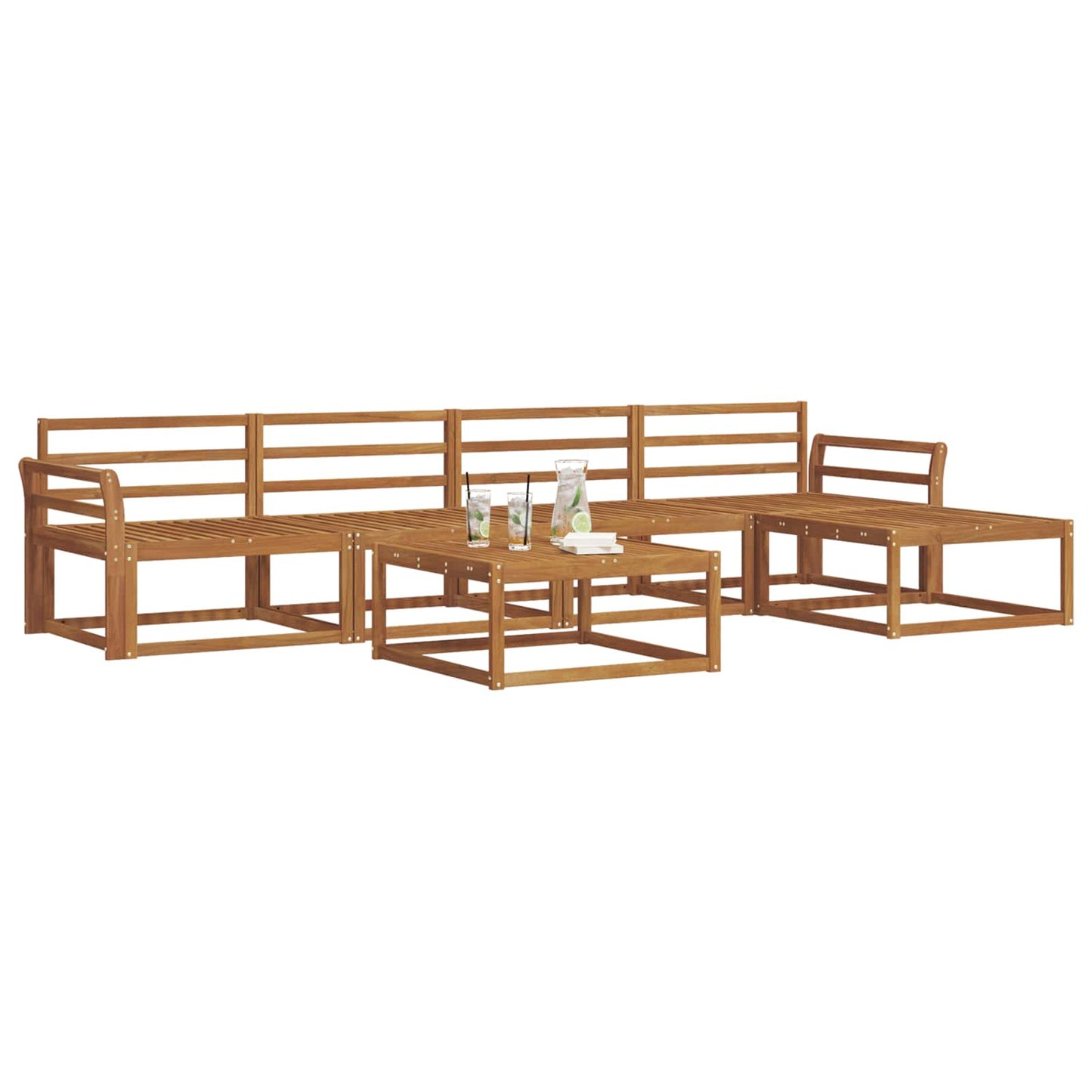 Outdoor-Sofagarnitur 6 pcs Natur Massivholz Akazie