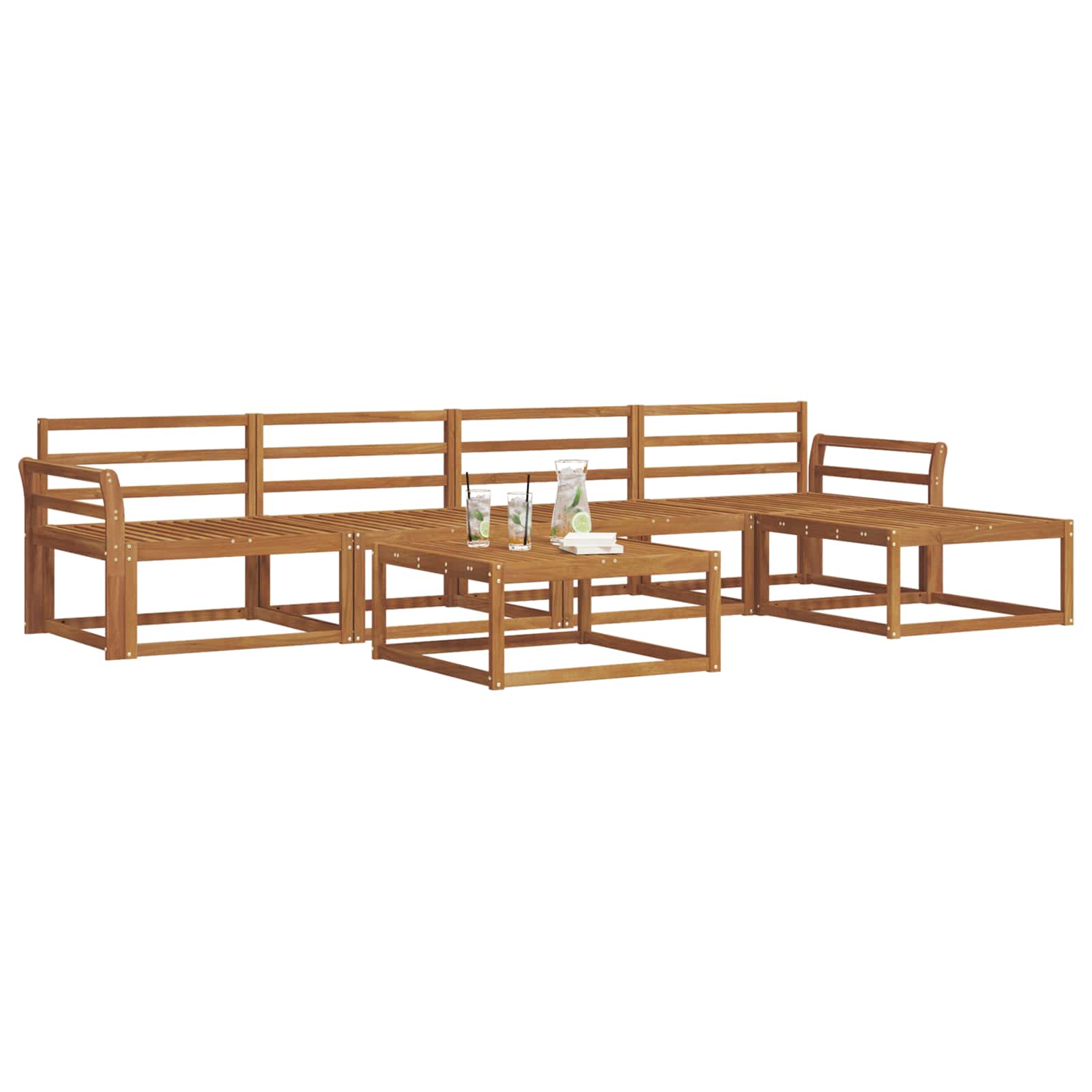 Outdoor-Sofagarnitur 6 pcs Natur Massivholz Akazie