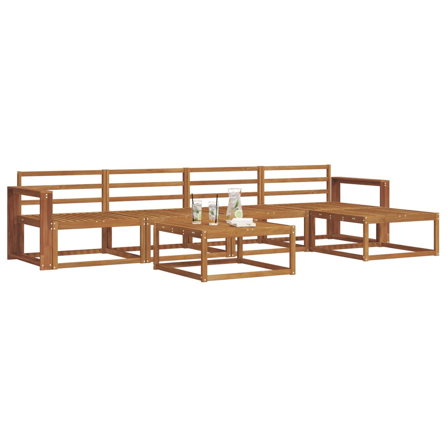 Outdoor-Sofagarnitur 6 pcs Natur Massivholz Akazie
