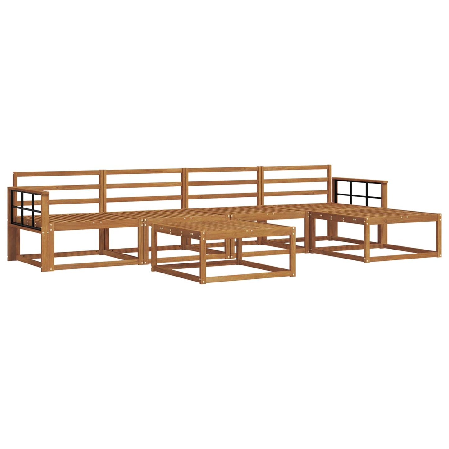 Outdoor-Sofagarnitur 6 pcs Natur Massivholz Akazie