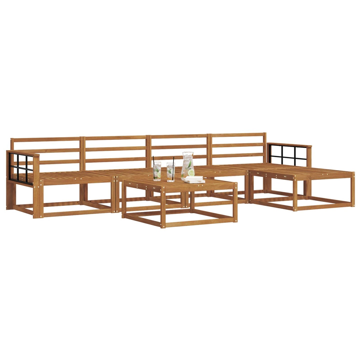 Outdoor-Sofagarnitur 6 pcs Natur Massivholz Akazie