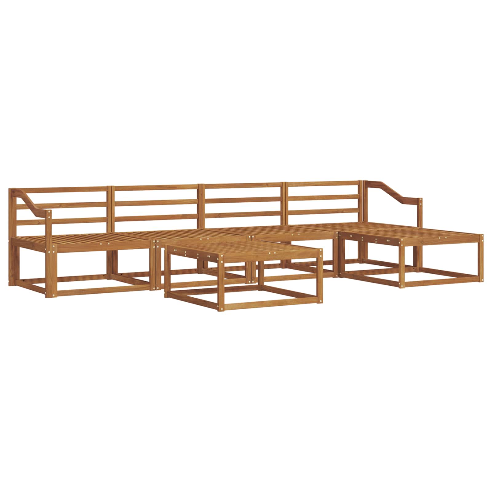 Outdoor-Sofagarnitur 6 pcs Natur Massivholz Akazie