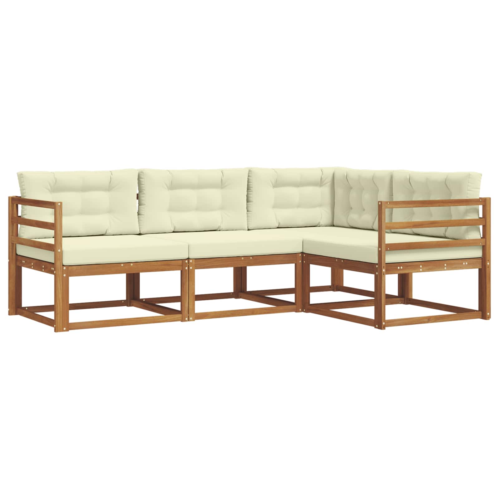 Outdoor-Sofagarnitur 4 stk. Natur und Creme