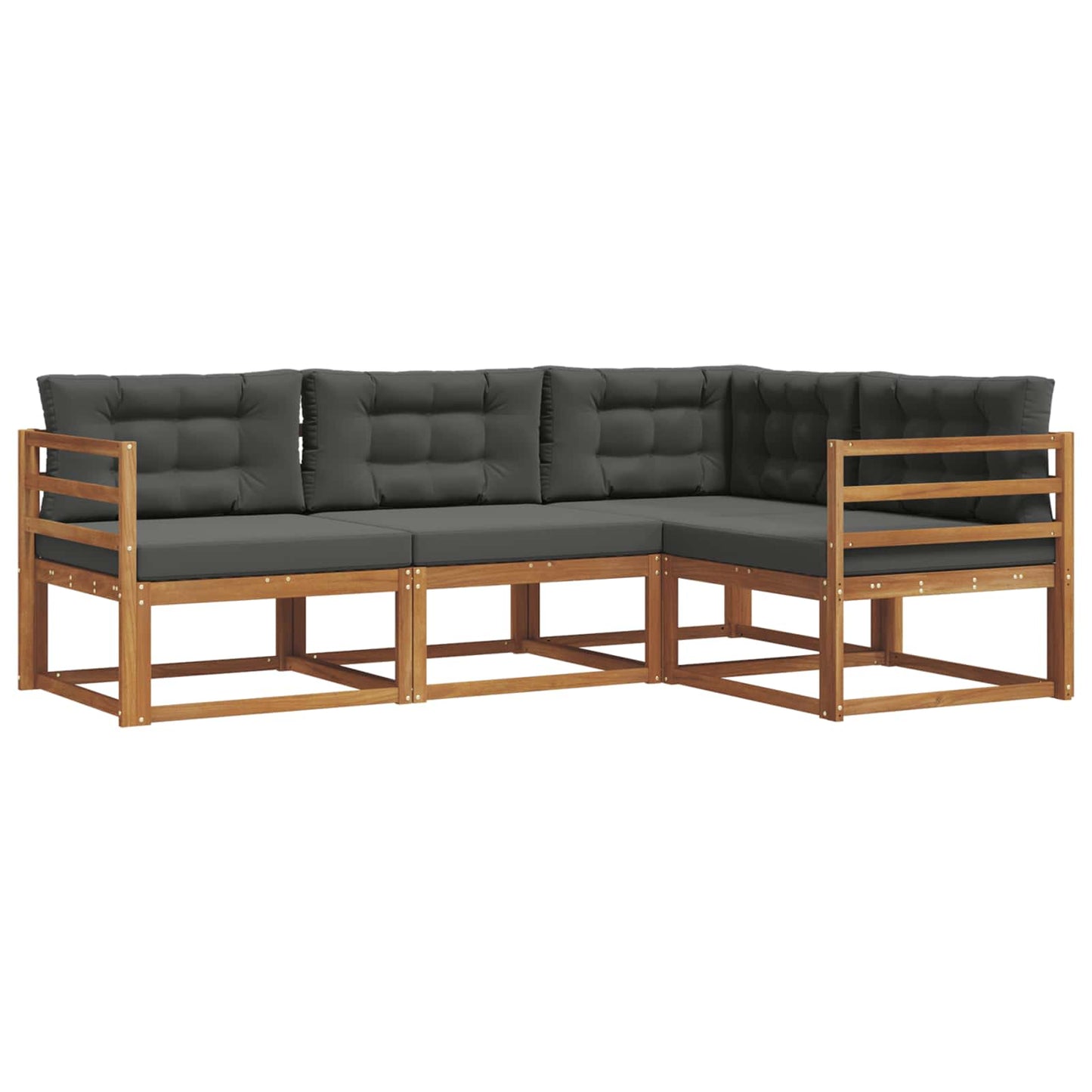 Outdoor-Sofagarnitur 4 stk. Natur und Anthrazit