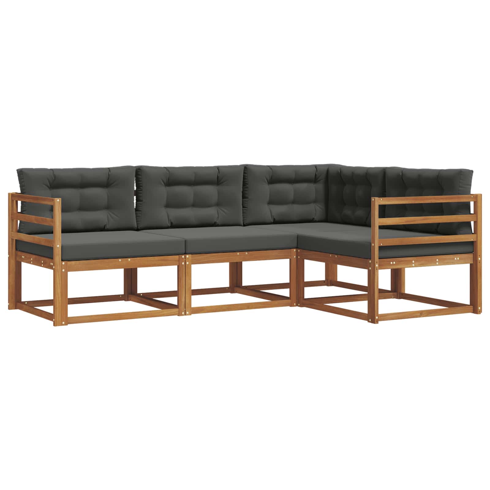 Outdoor-Sofagarnitur 4 stk. Natur und Anthrazit