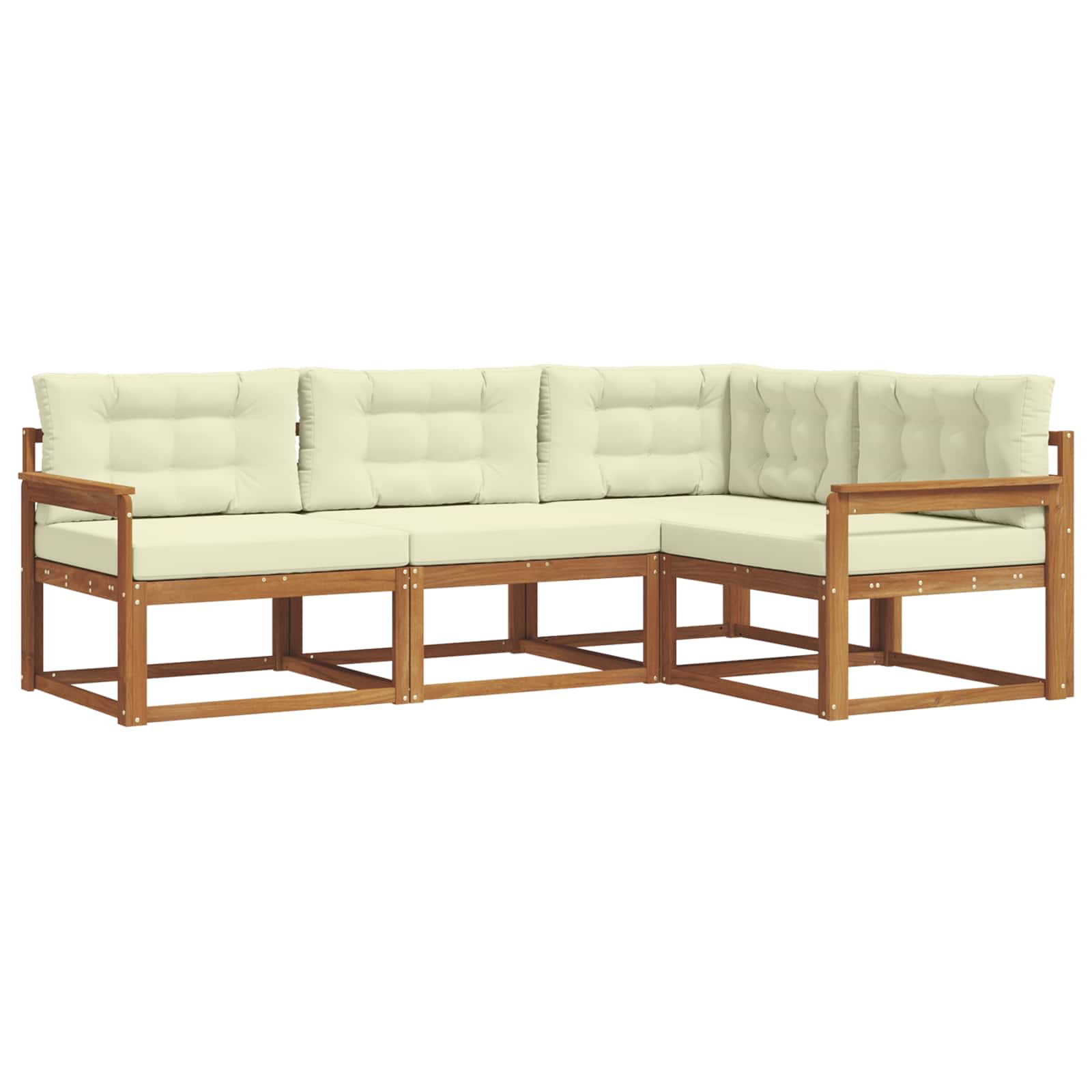 Outdoor-Sofagarnitur 4 stk. Natur und Creme