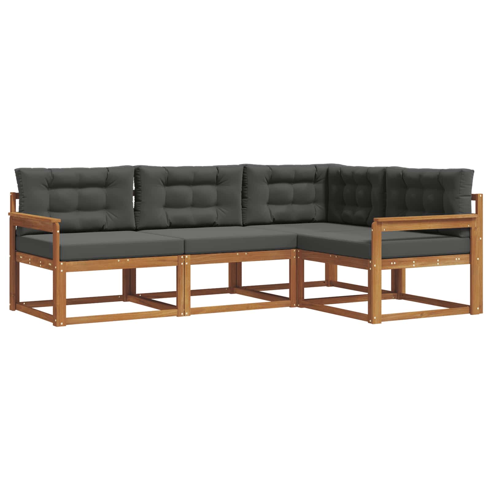 Outdoor-Sofagarnitur 4 stk. Natur und Anthrazit