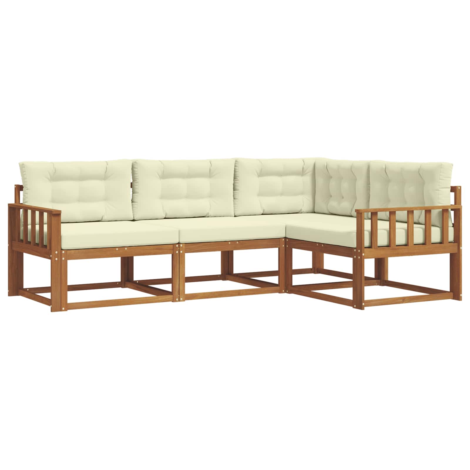 Outdoor-Sofagarnitur 4 stk. Natur und Creme