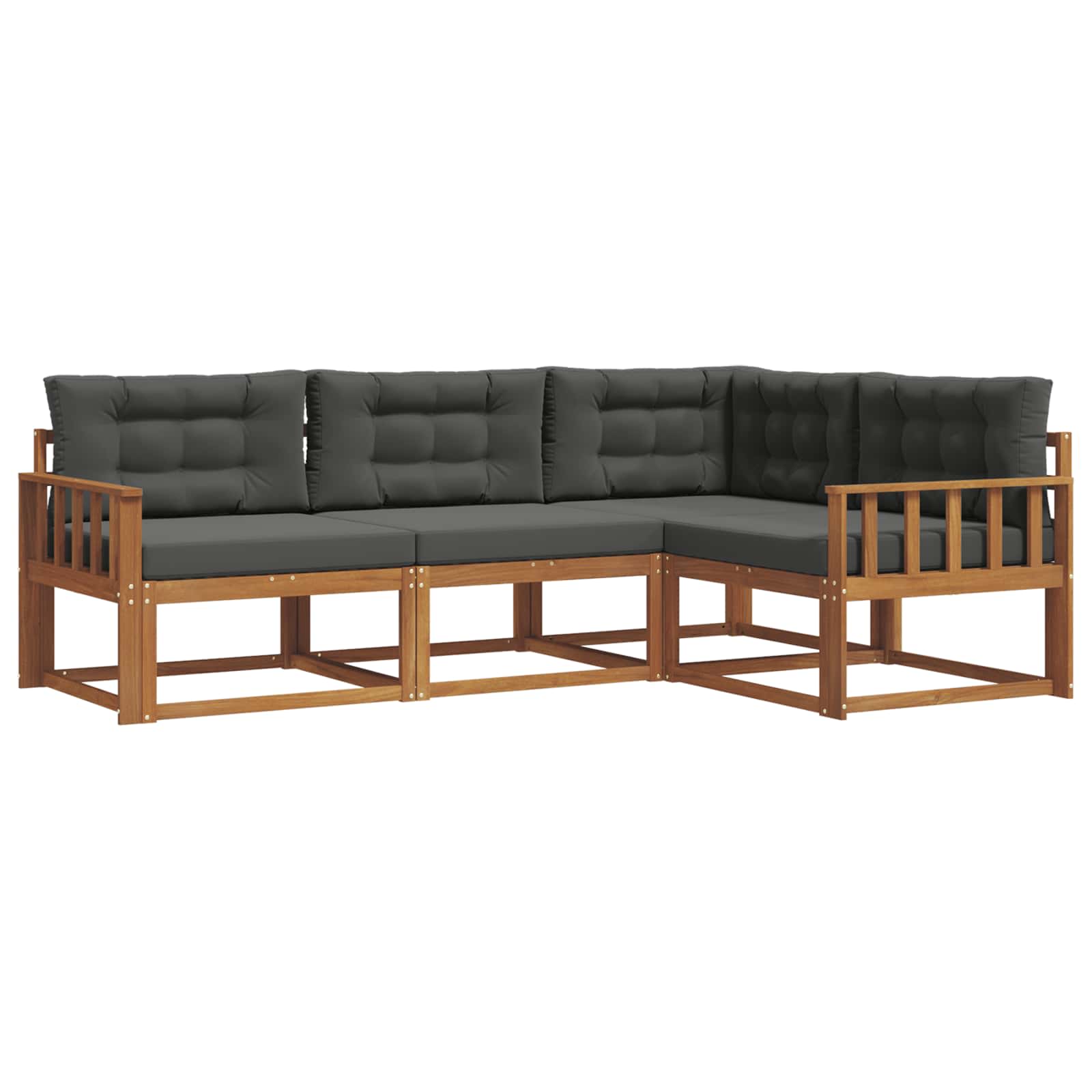 Outdoor-Sofagarnitur 4 stk. Natur und Anthrazit