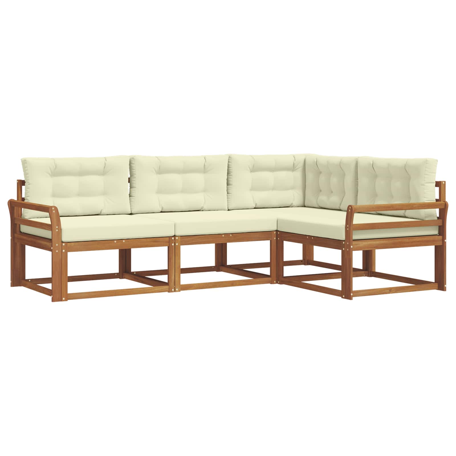 Outdoor-Sofagarnitur 4 stk. Natur und Creme