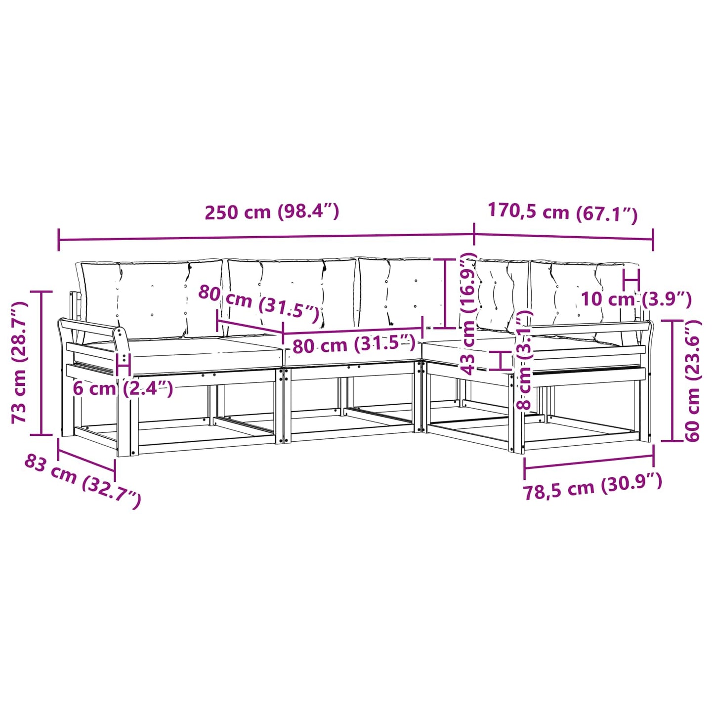 Outdoor-Sofagarnitur 4 stk. Natur und Creme