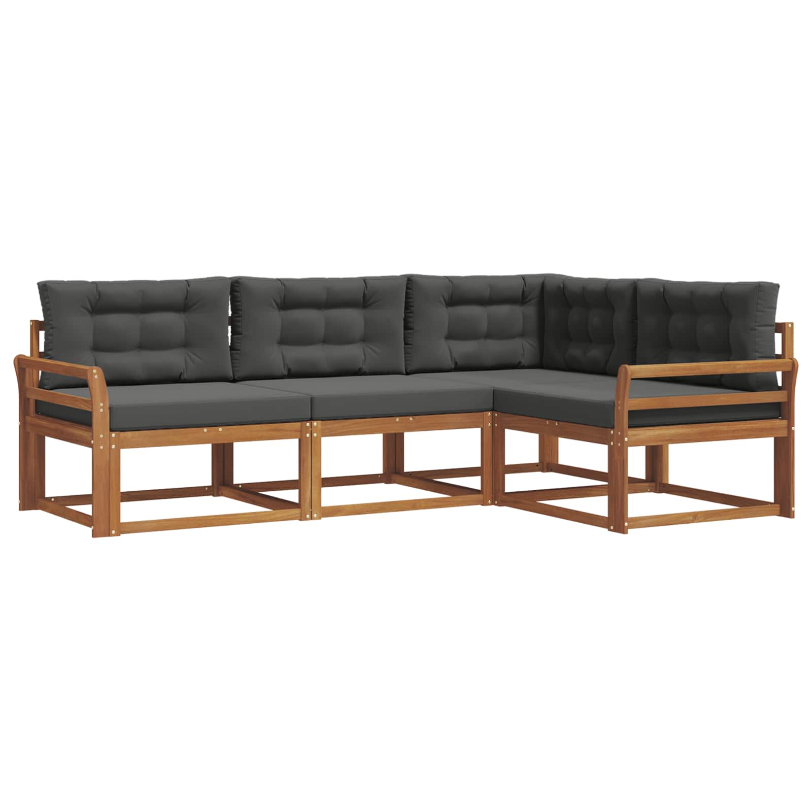 Outdoor-Sofagarnitur 4 stk. Natur und Anthrazit