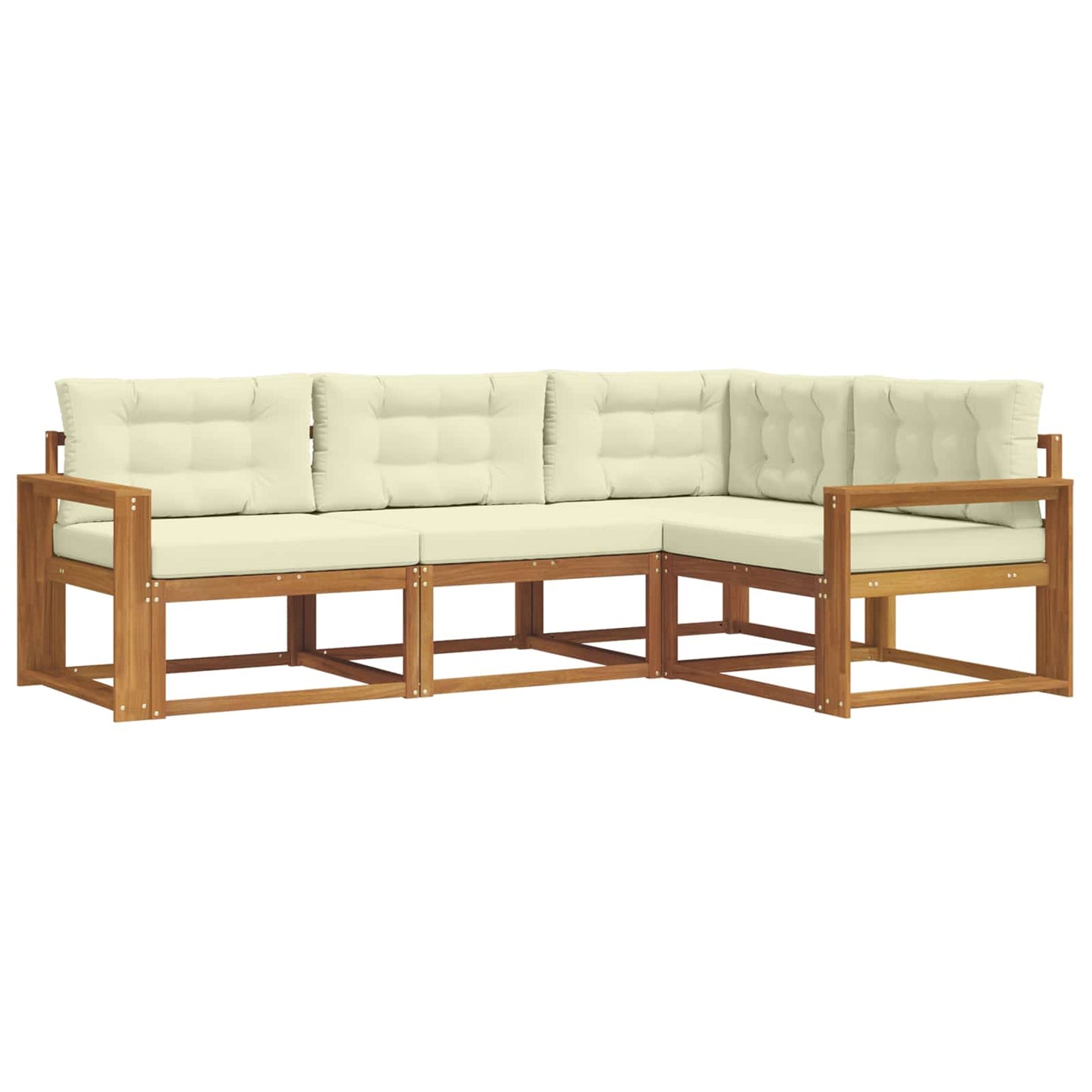 Outdoor-Sofagarnitur 4 stk. Natur und Creme