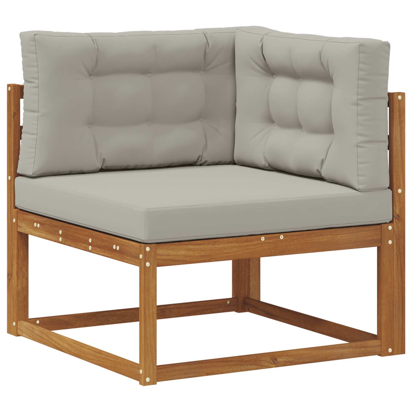 Outdoor-Sofagarnitur mit Kissen 4 pcs Natürlich und Hellgrau