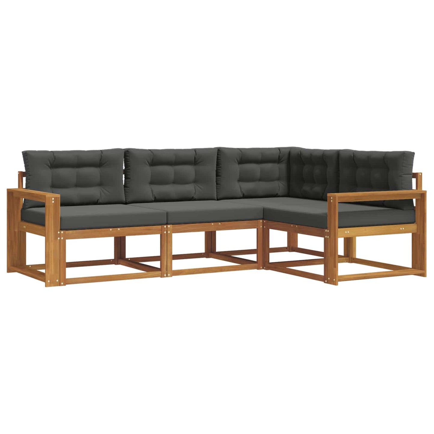 Outdoor-Sofagarnitur 4 stk. Natur und Anthrazit