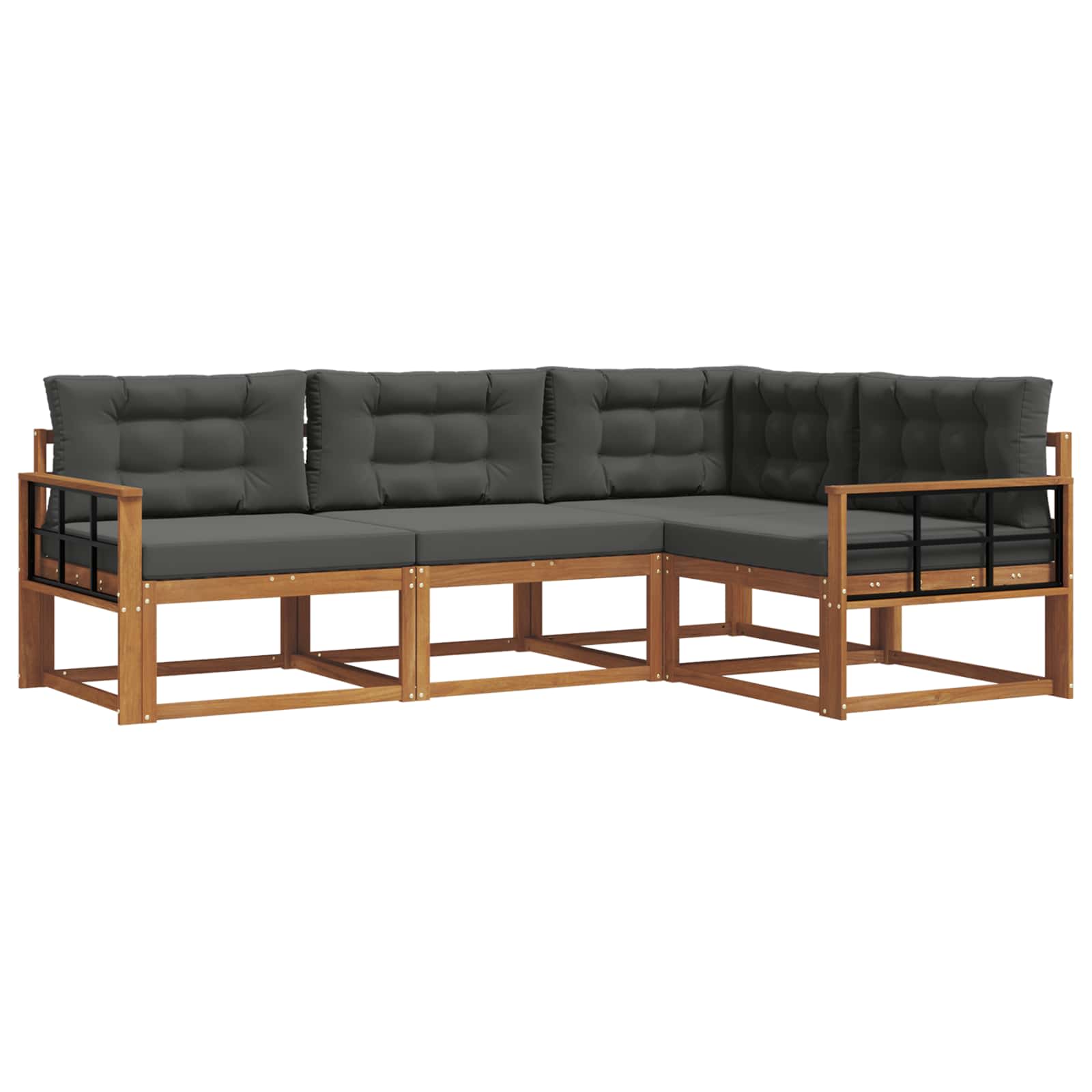 Outdoor-Sofagarnitur 4 stk. Natur und Anthrazit