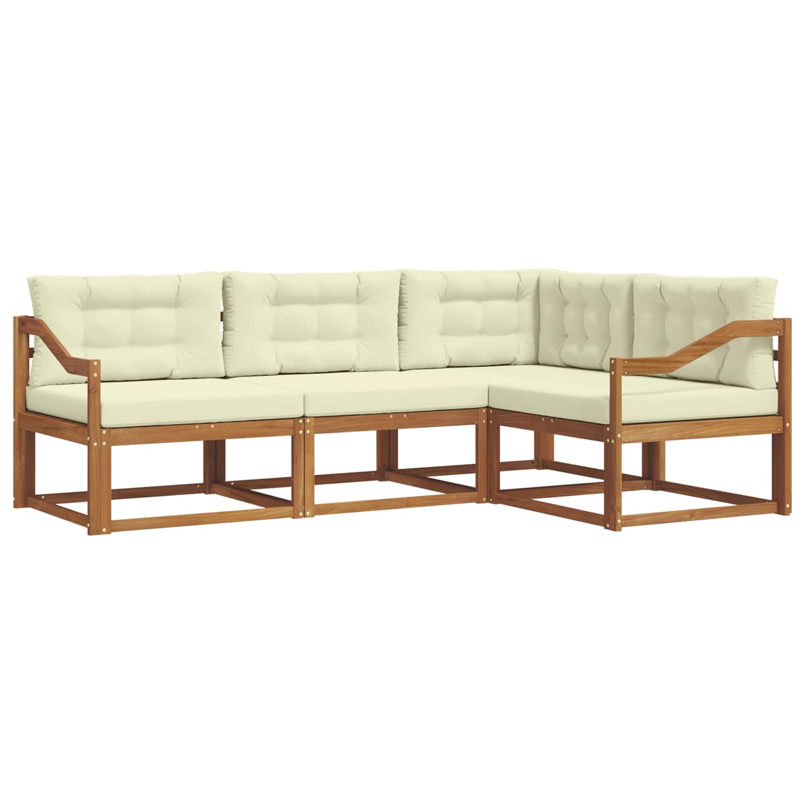 Outdoor-Sofagarnitur 4 stk. Natur und Creme