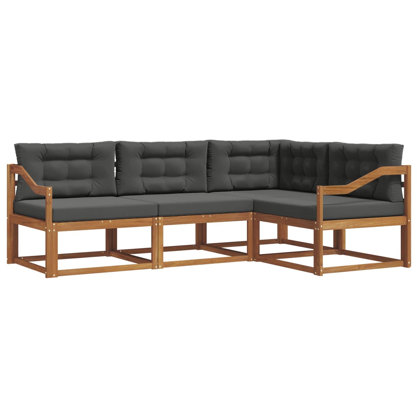 Outdoor-Sofagarnitur 4 stk. Natur und Anthrazit