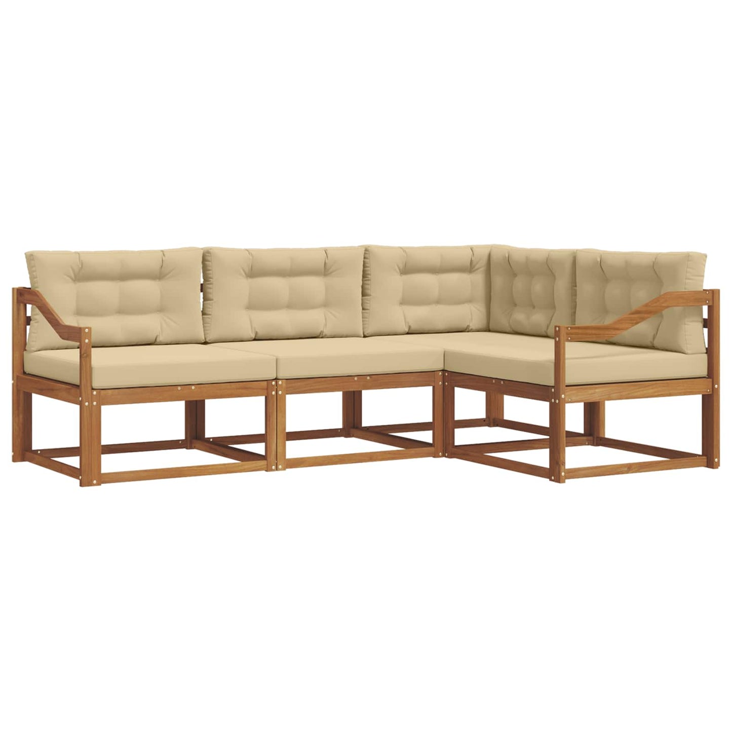 Outdoor-Sofagarnitur 4 stk. Natur und Beige