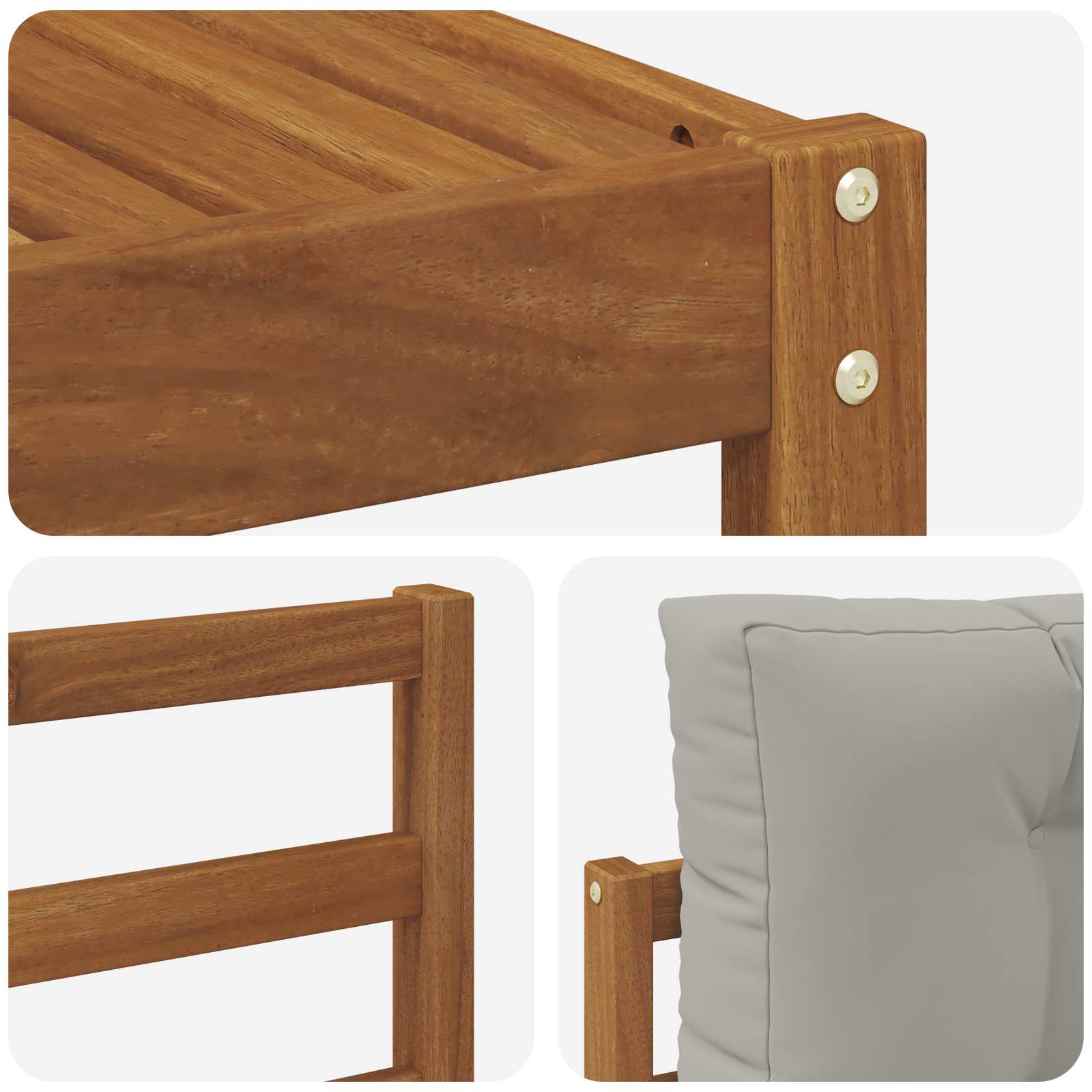 Outdoor-Sofagarnitur mit Kissen 5 pcs Natürlich und Hellgrau