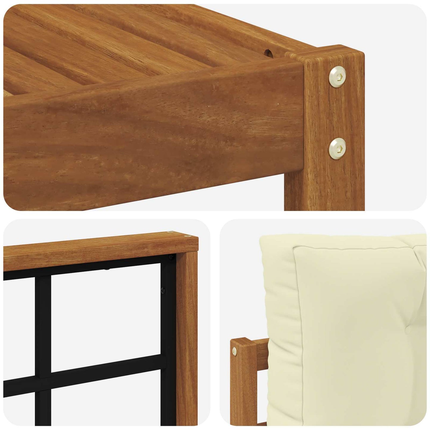 Outdoor-Sofagarnitur mit Kissen 5 pcs Natur und Creme