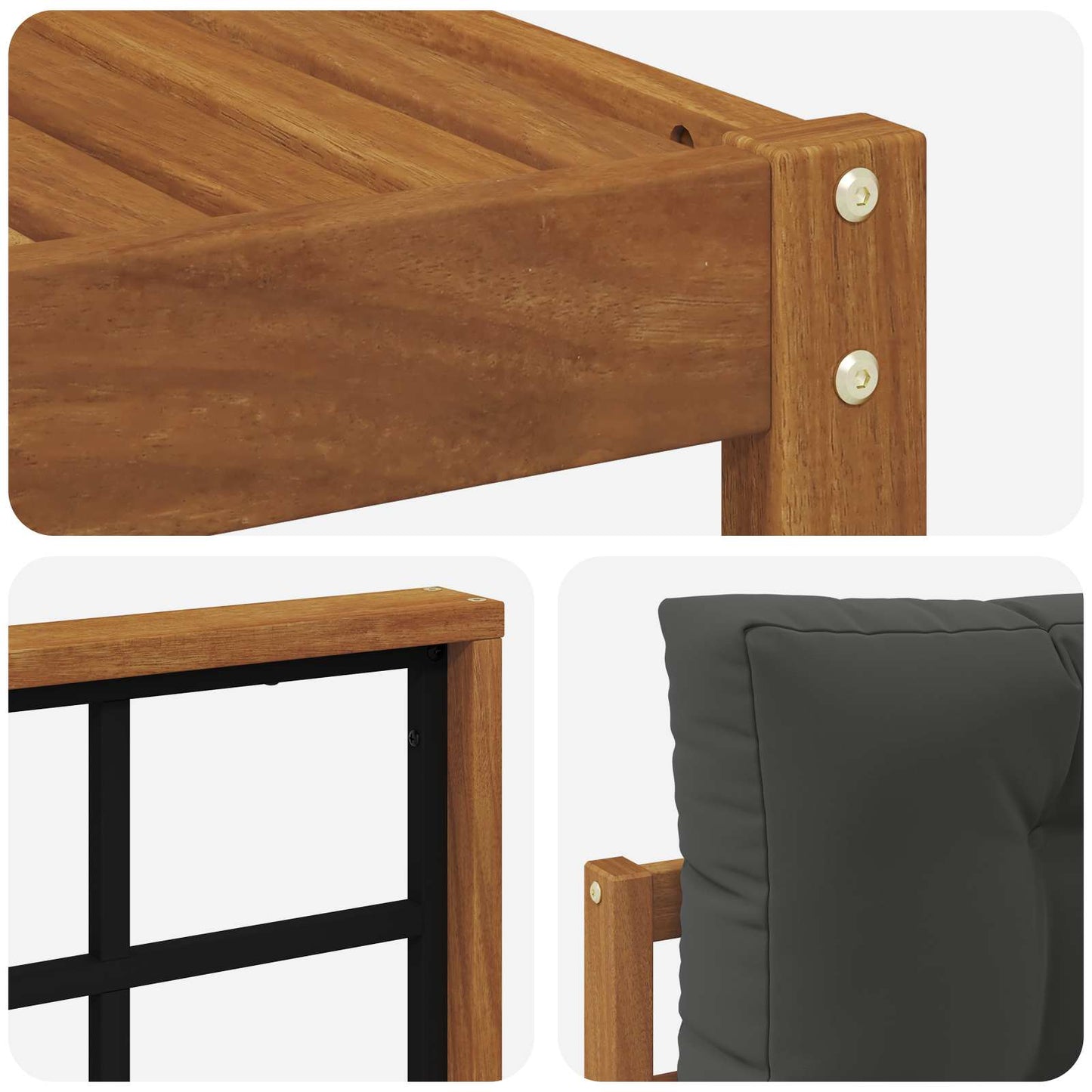 Outdoor-Sofagarnitur mit Kissen 5 pcs Natur und Anthrazit