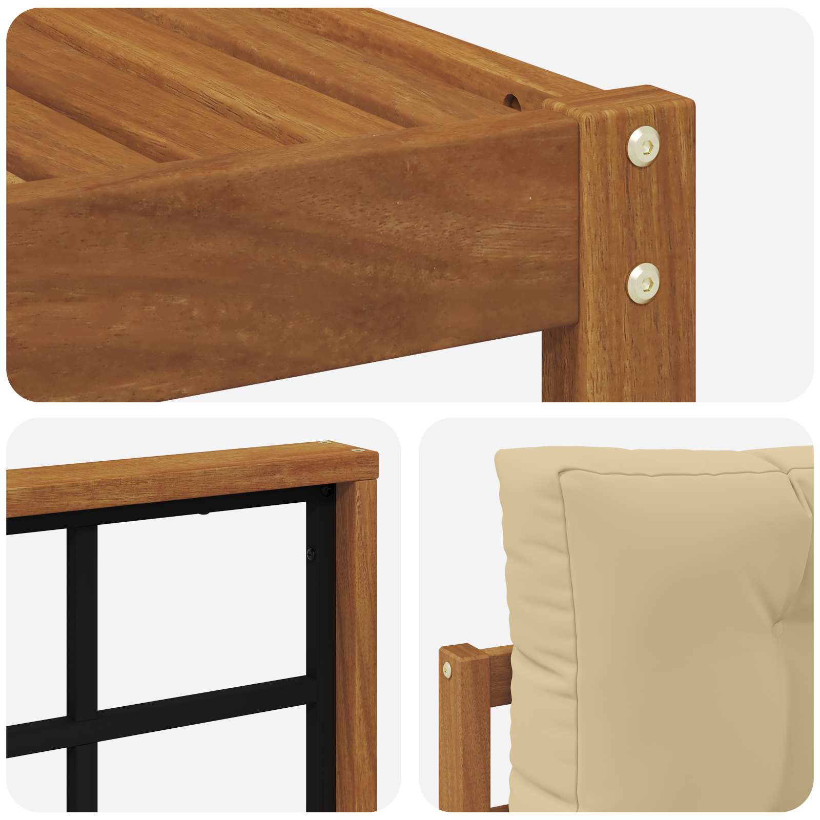 Outdoor-Sofagarnitur mit Kissen 5 pcs Natur und Beige