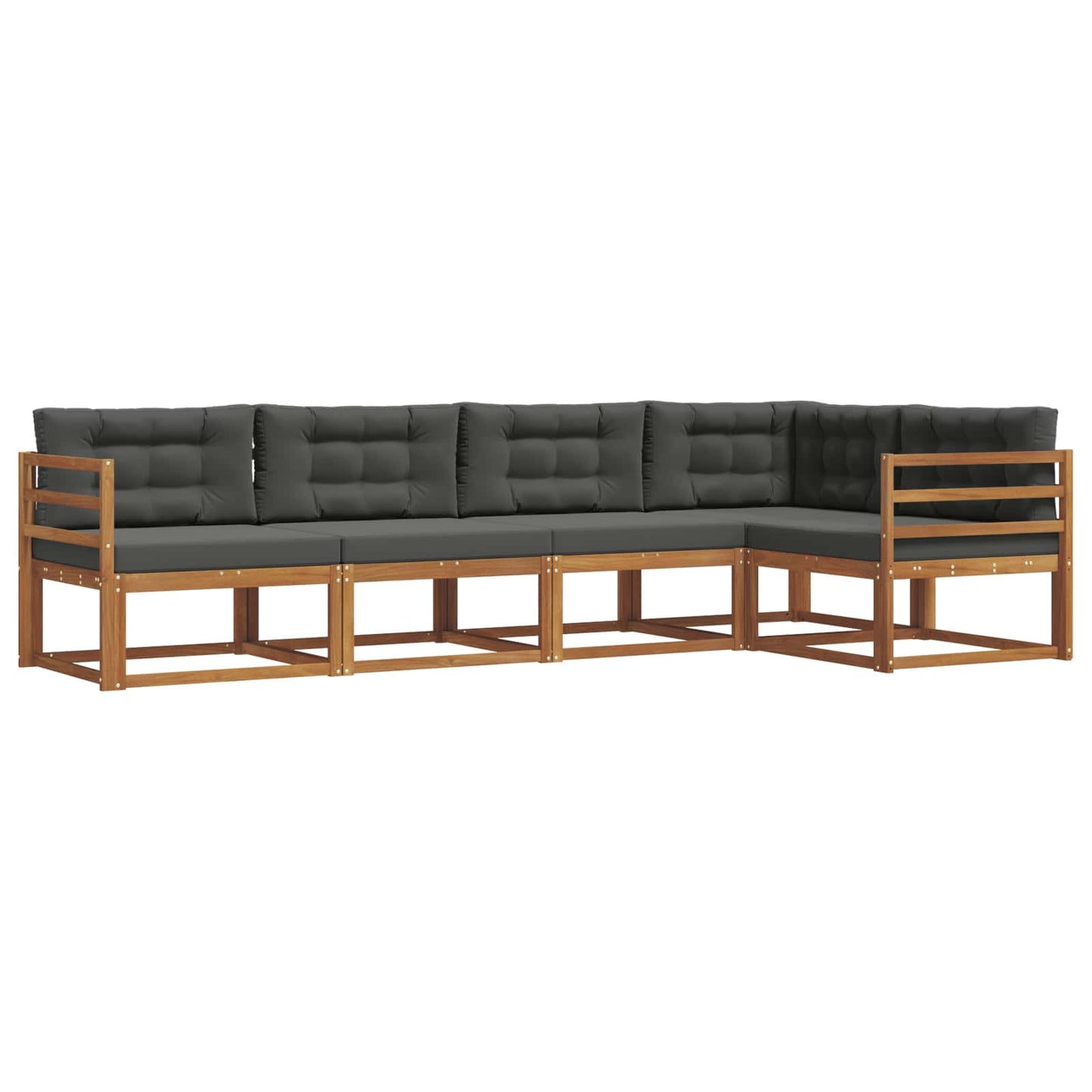 Outdoor-Sofagarnitur 5 stk. Natur und Anthrazit