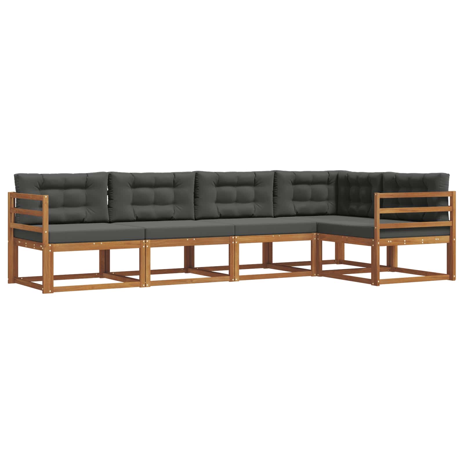 Outdoor-Sofagarnitur 5 stk. Natur und Anthrazit