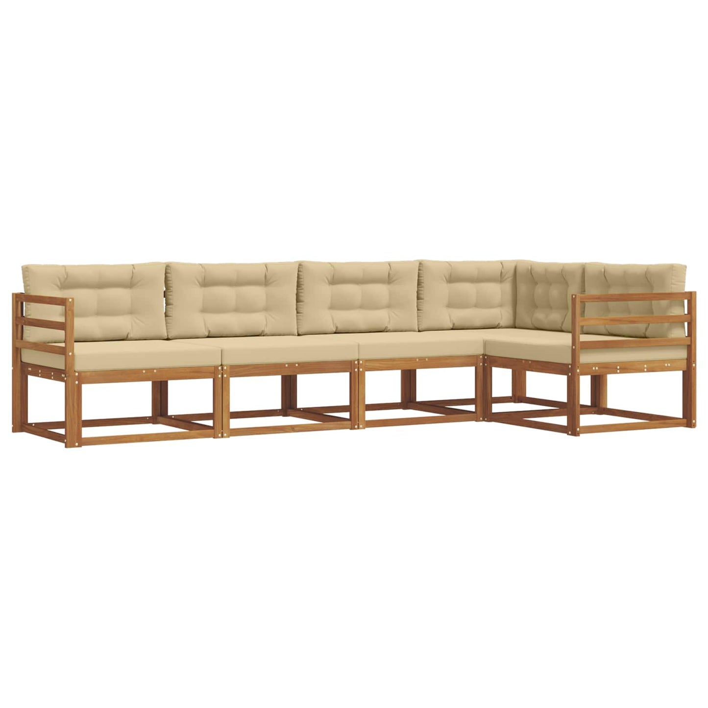 Outdoor-Sofagarnitur 5 stk. Natur und Beige
